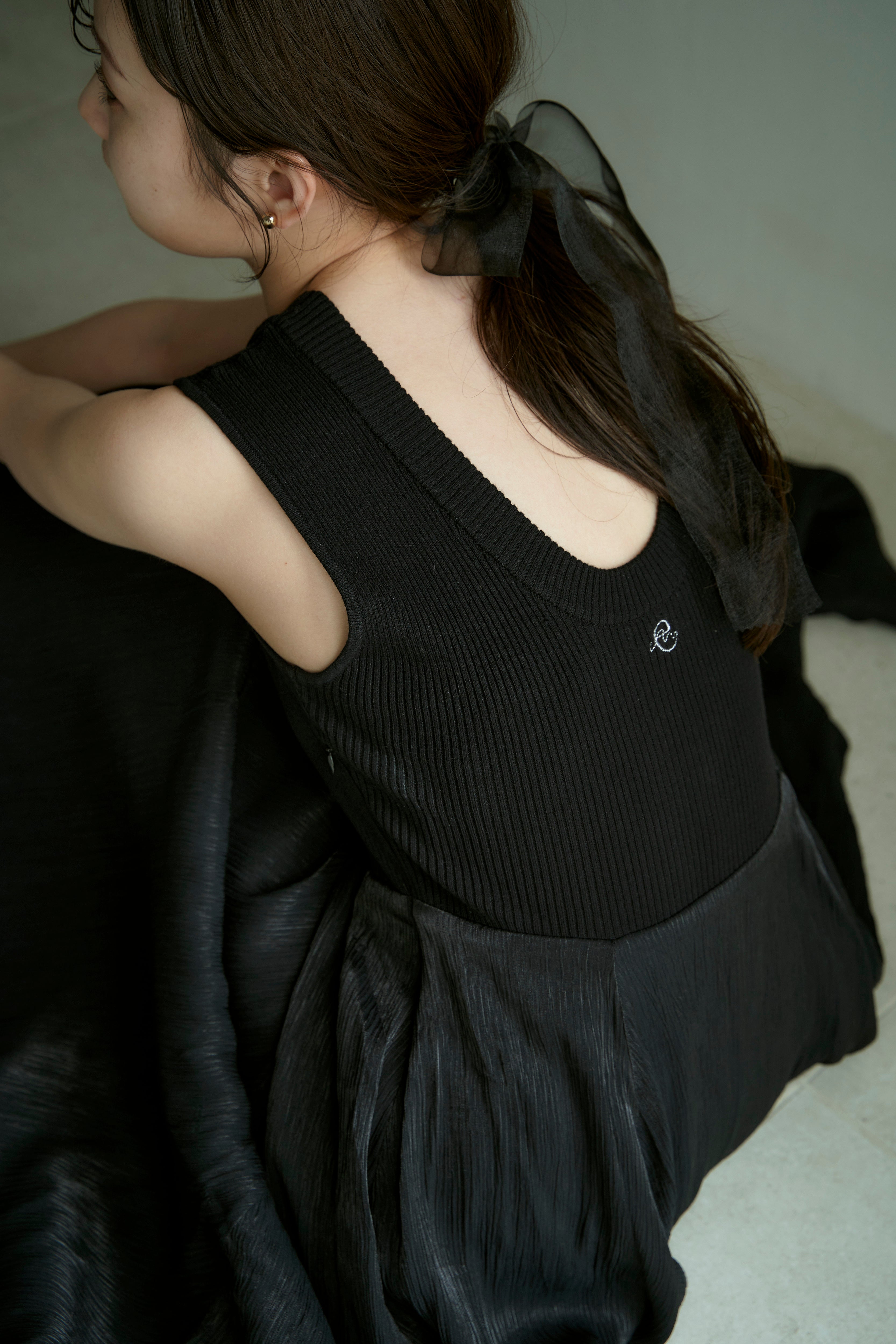 Knit docking lame one-piece