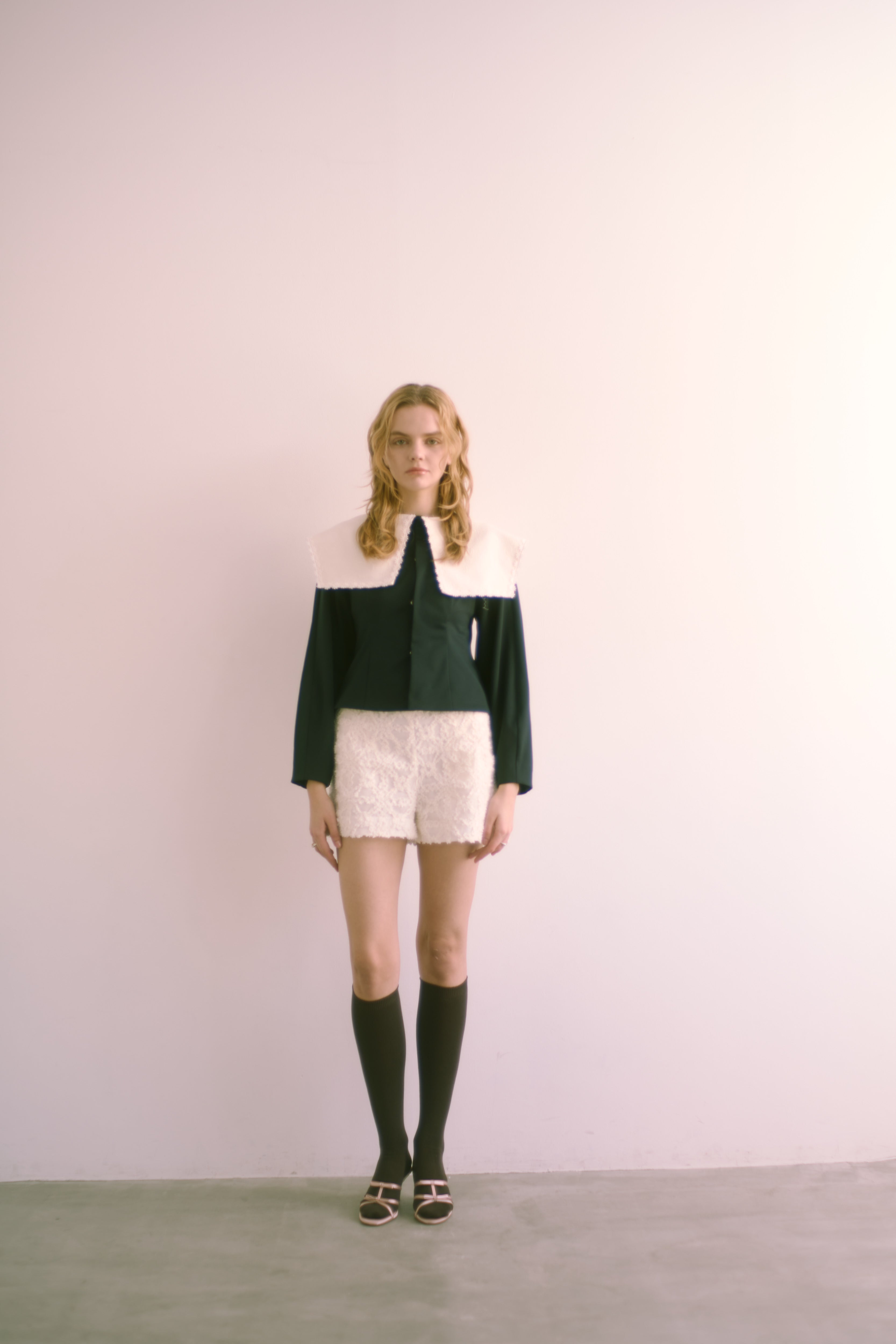 【Made in japan】 2WAY BIG COLLAR TOP