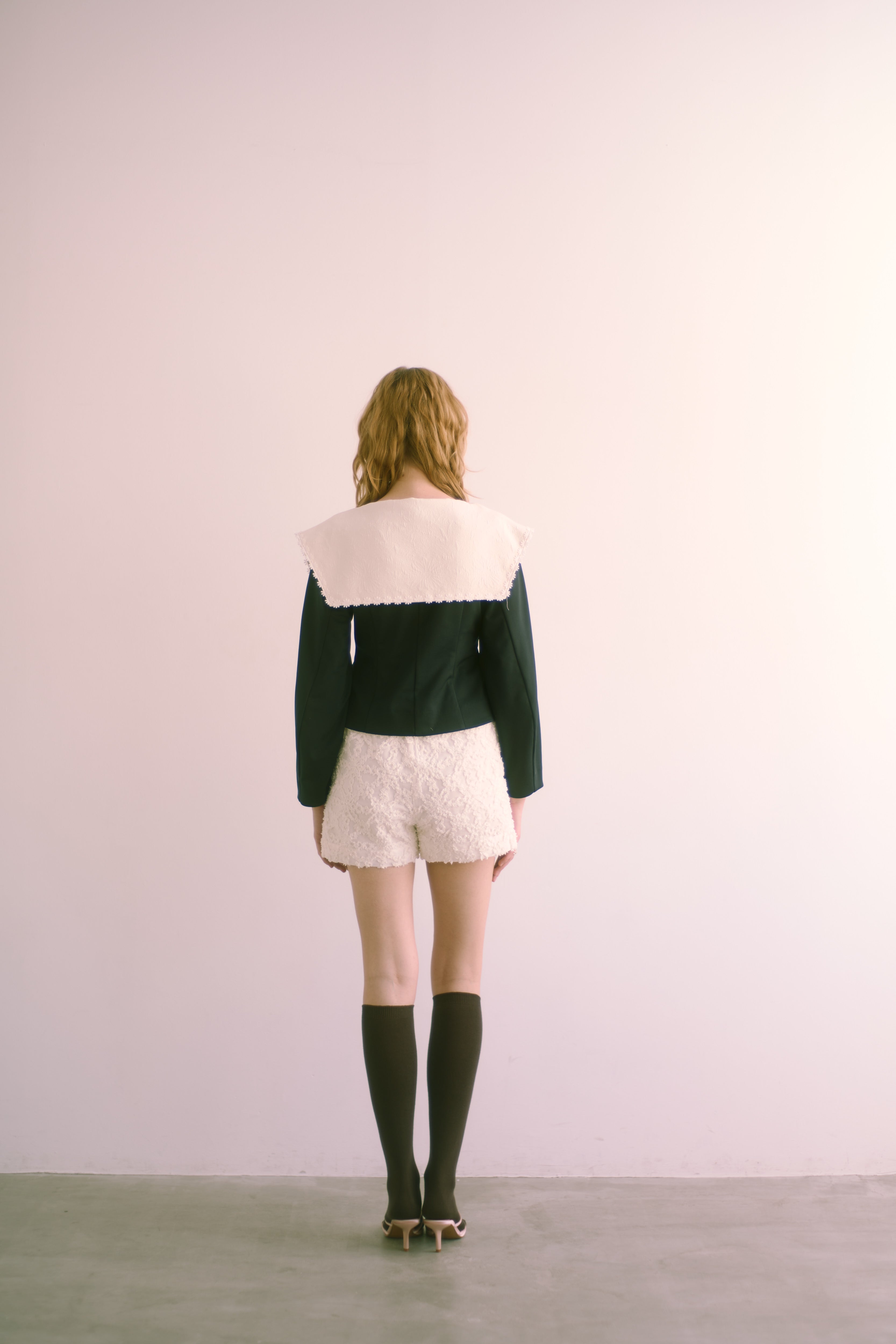 【Made in japan】 2WAY BIG COLLAR TOP