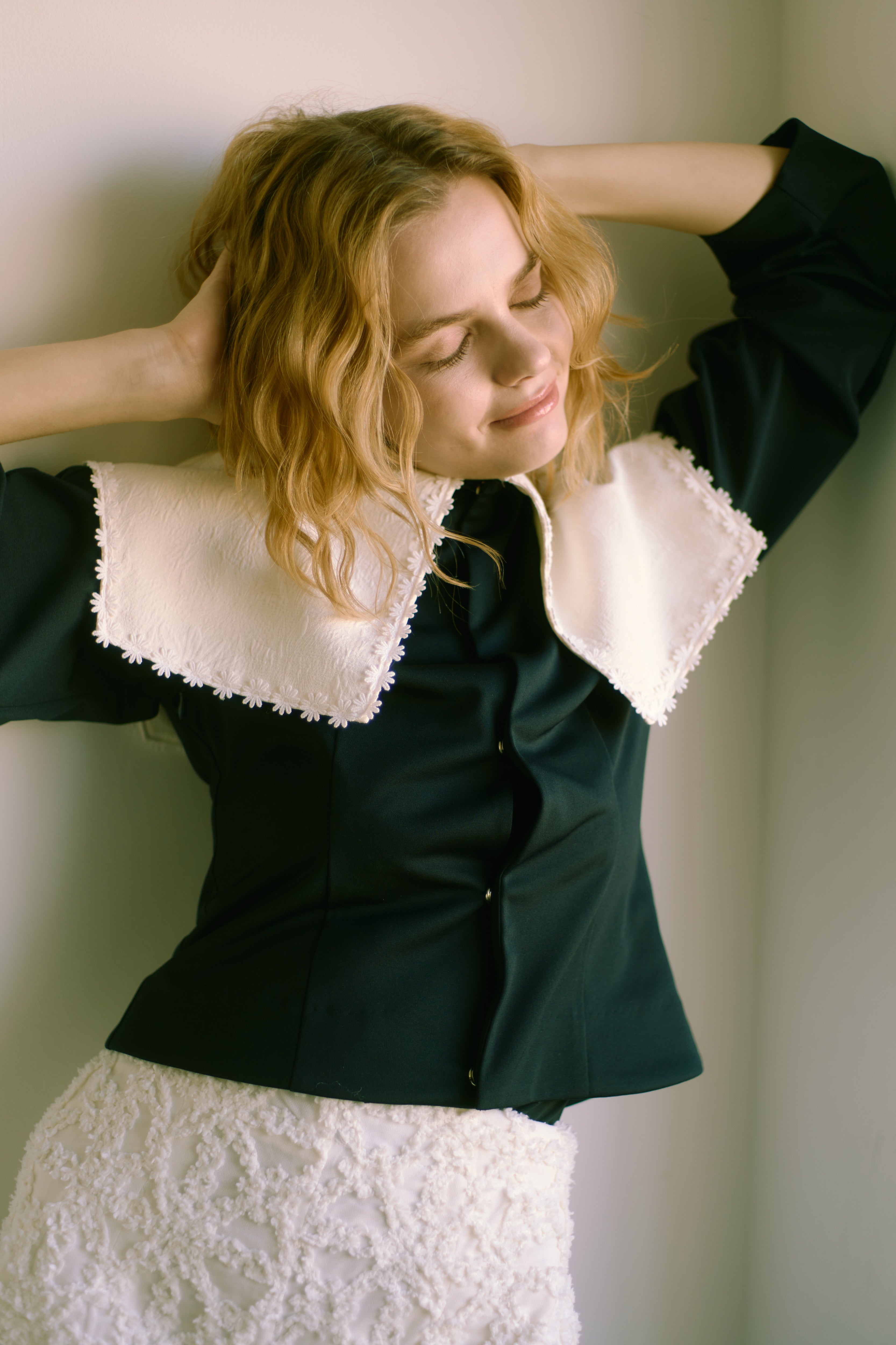 【Made in japan】 2WAY BIG COLLAR TOP