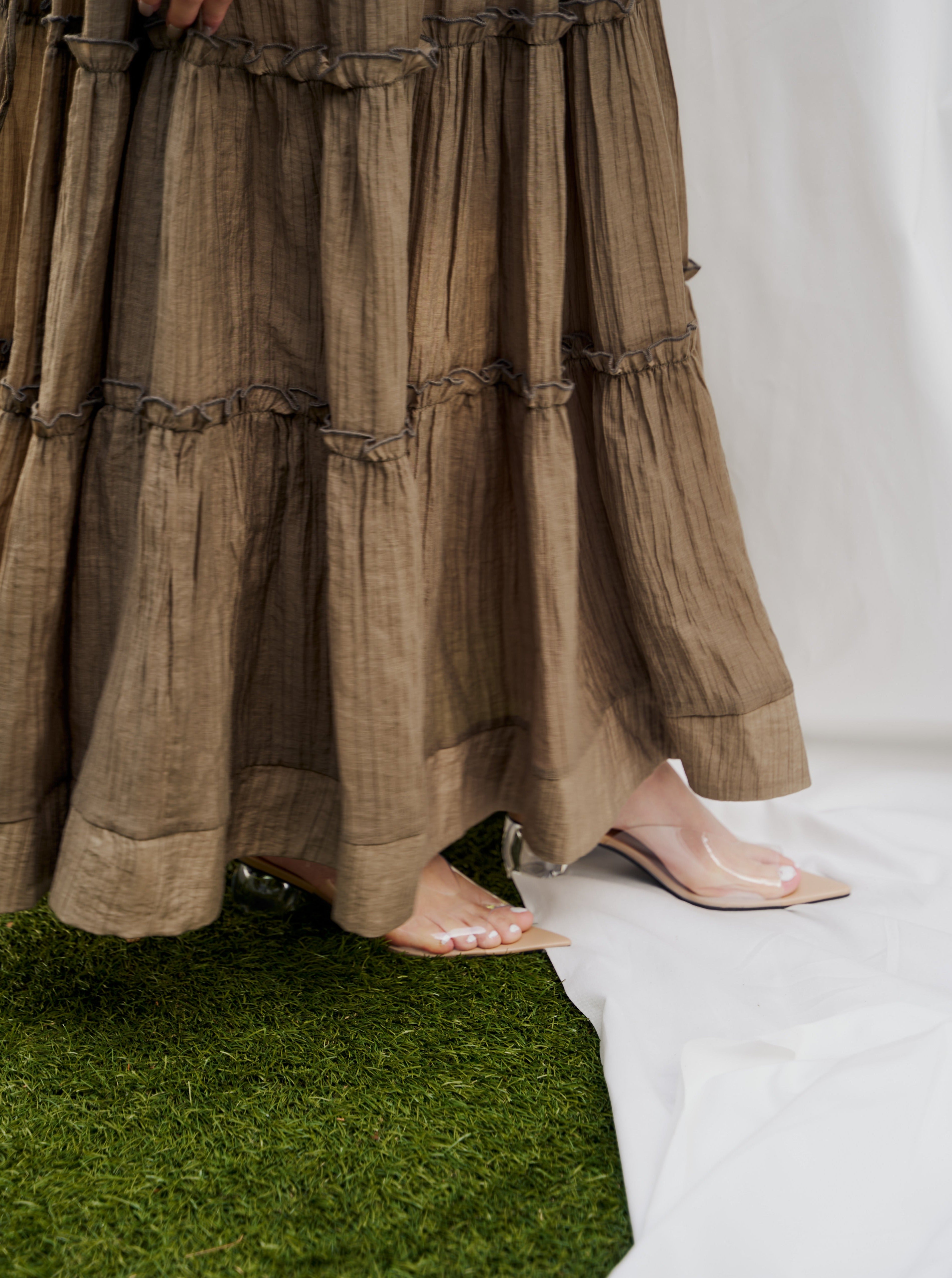 volume tiered cami one-piece