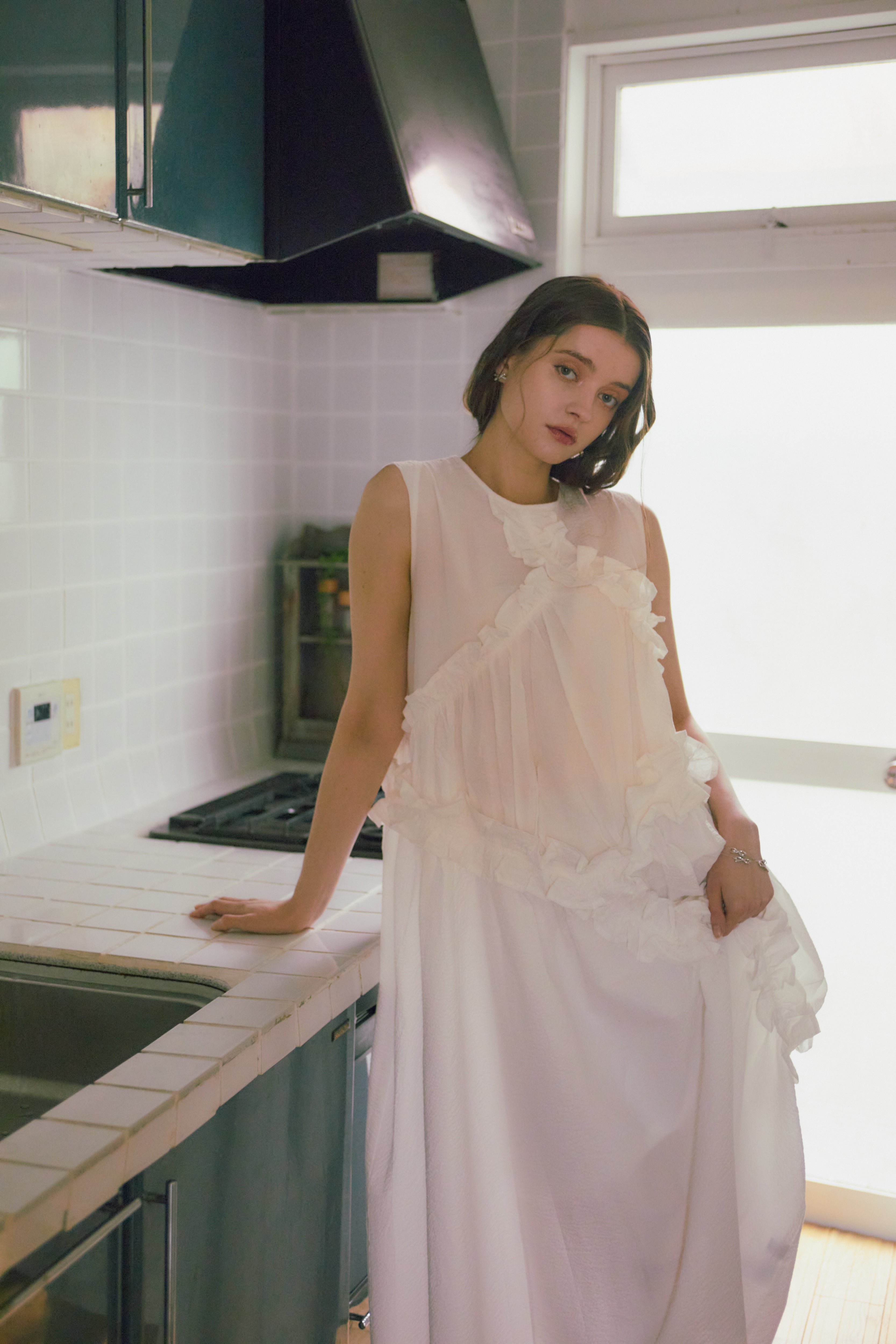 Frill A line one-piece