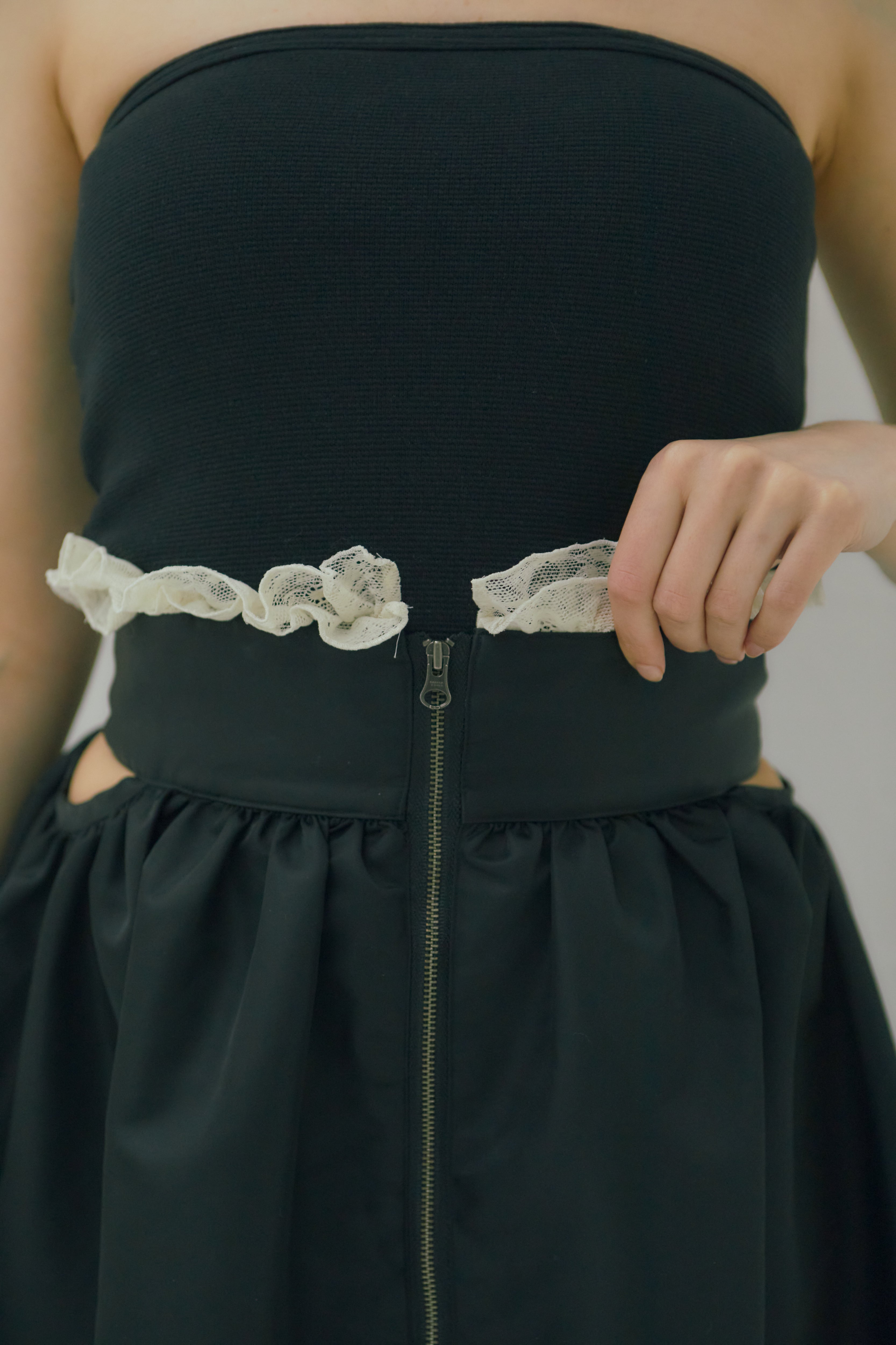 【Made in Japan】lace docking MA-1 skirt