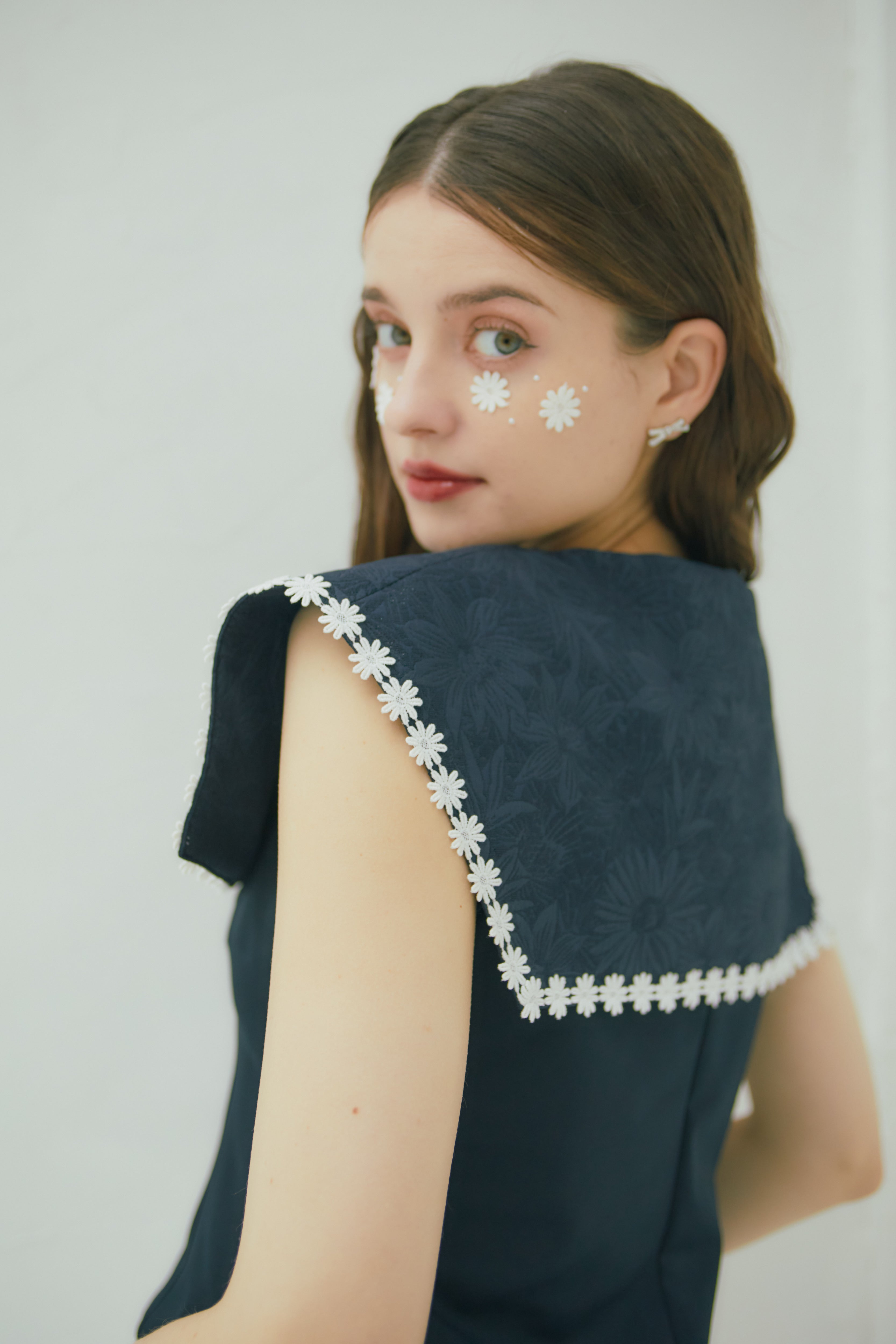 【Made in japan】 2WAY BIG COLLAR TOP