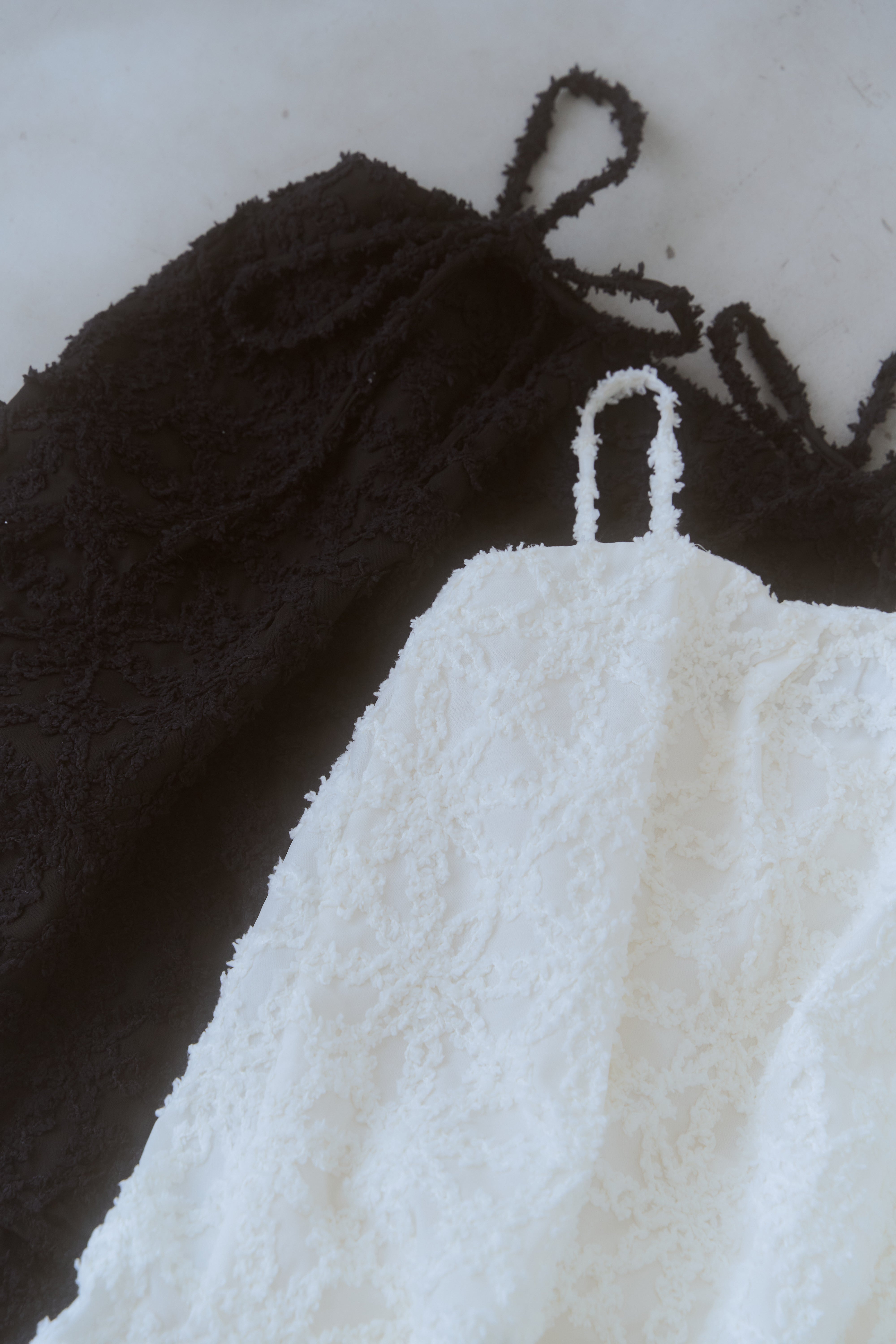 【TOPSのみ】jacquard ribbon cami tunic