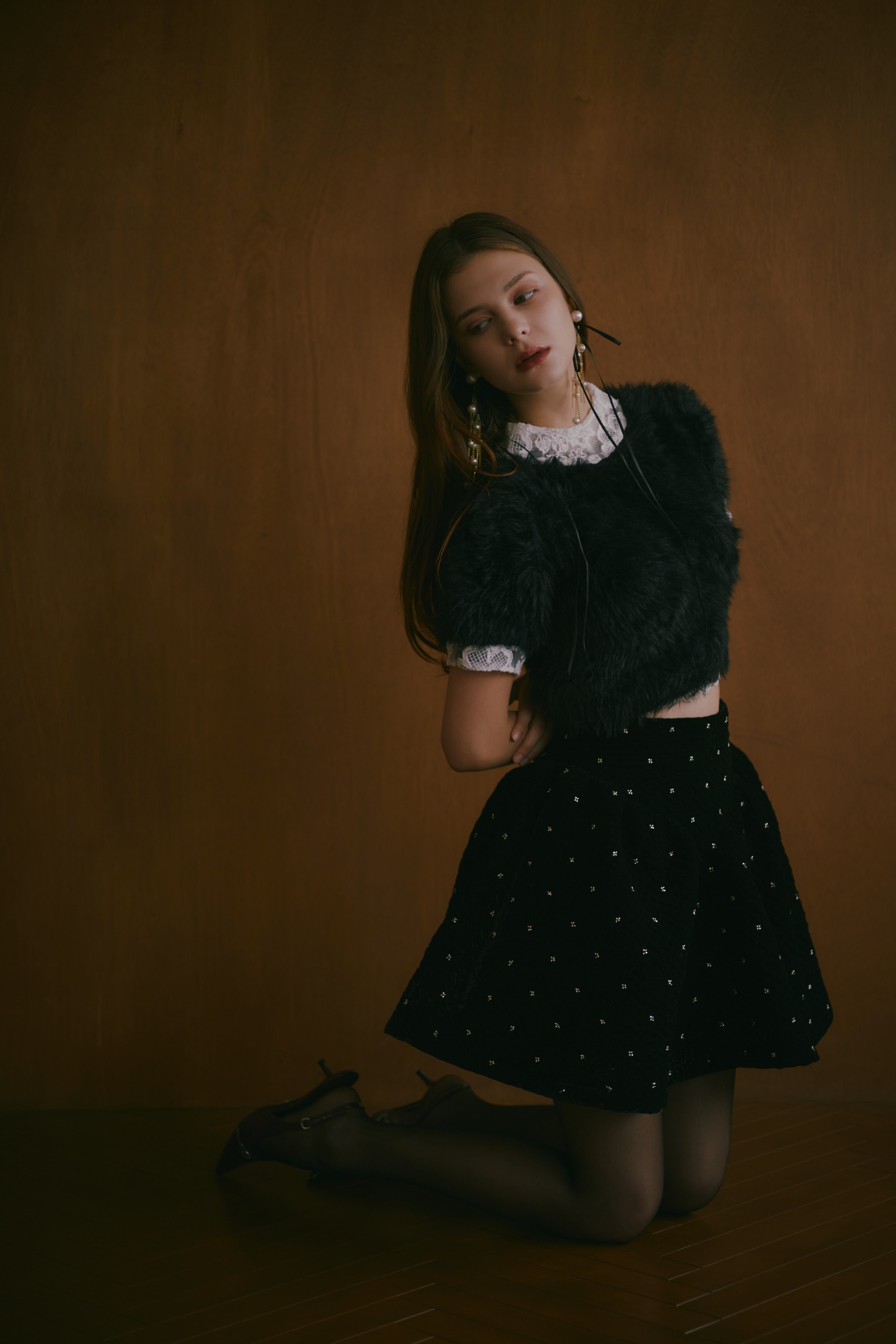 VELVET BEADS SKIRT