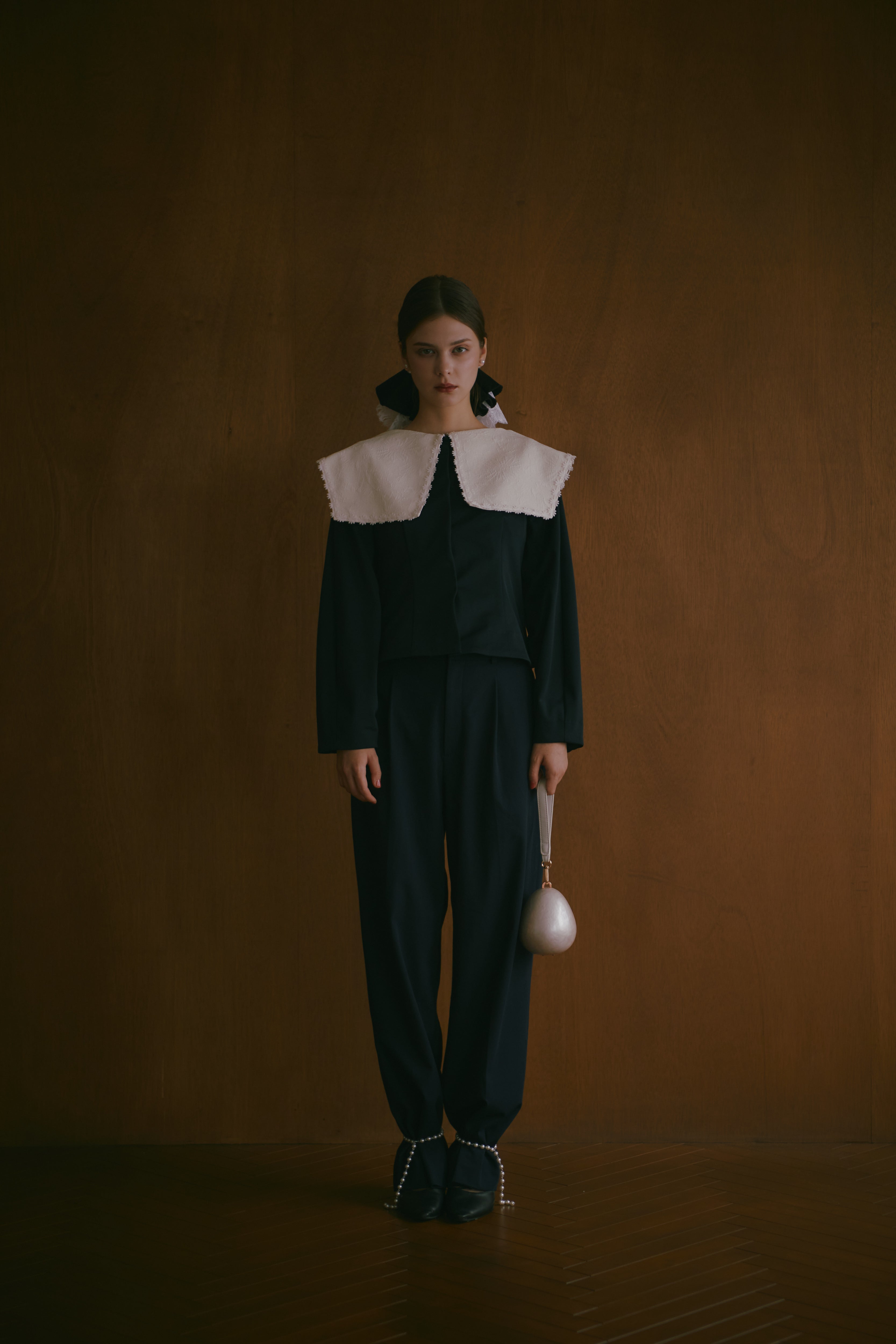 【Made in japan】 2WAY BIG COLLAR TOP