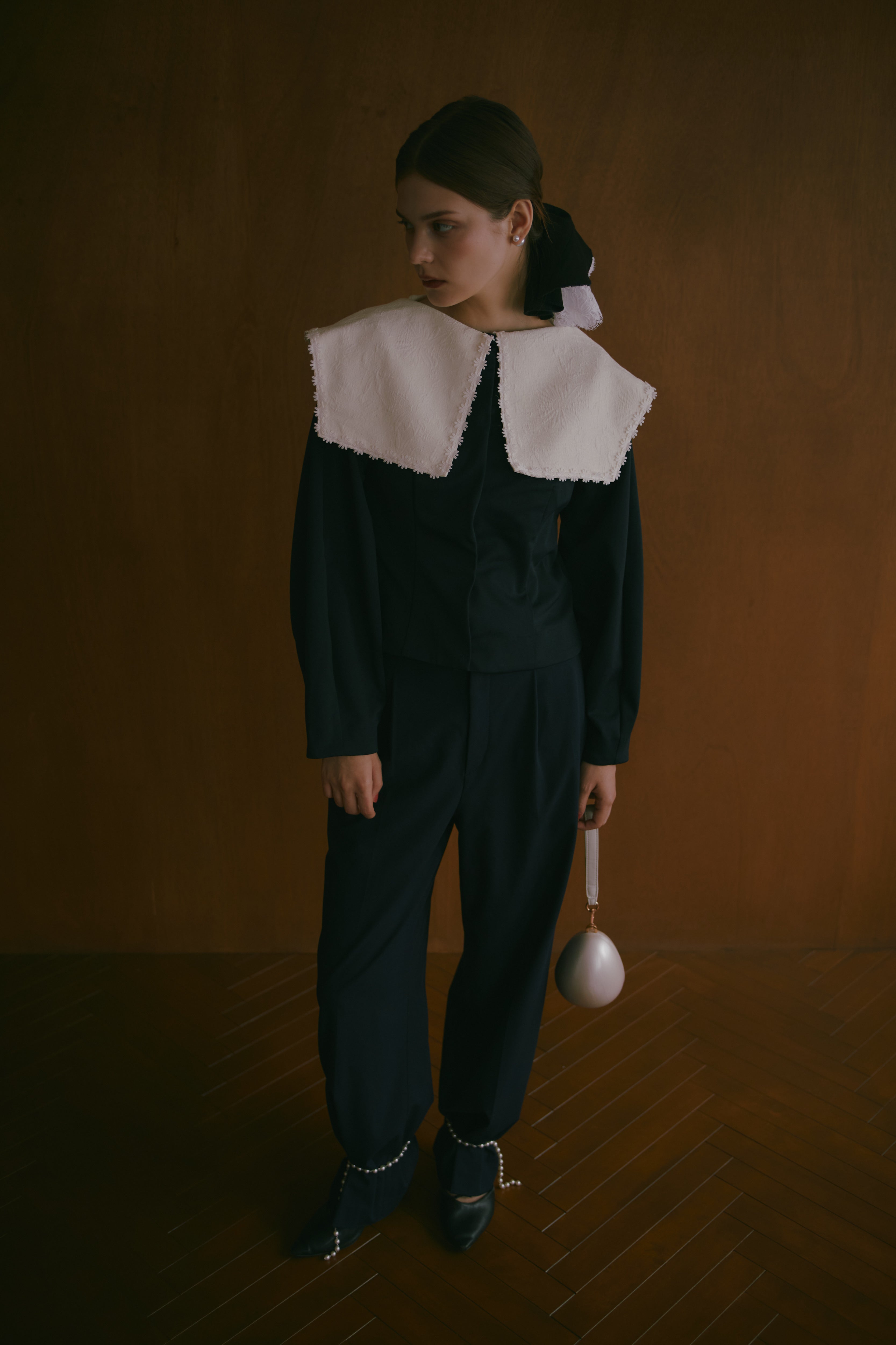 【Made in japan】 2WAY BIG COLLAR TOP