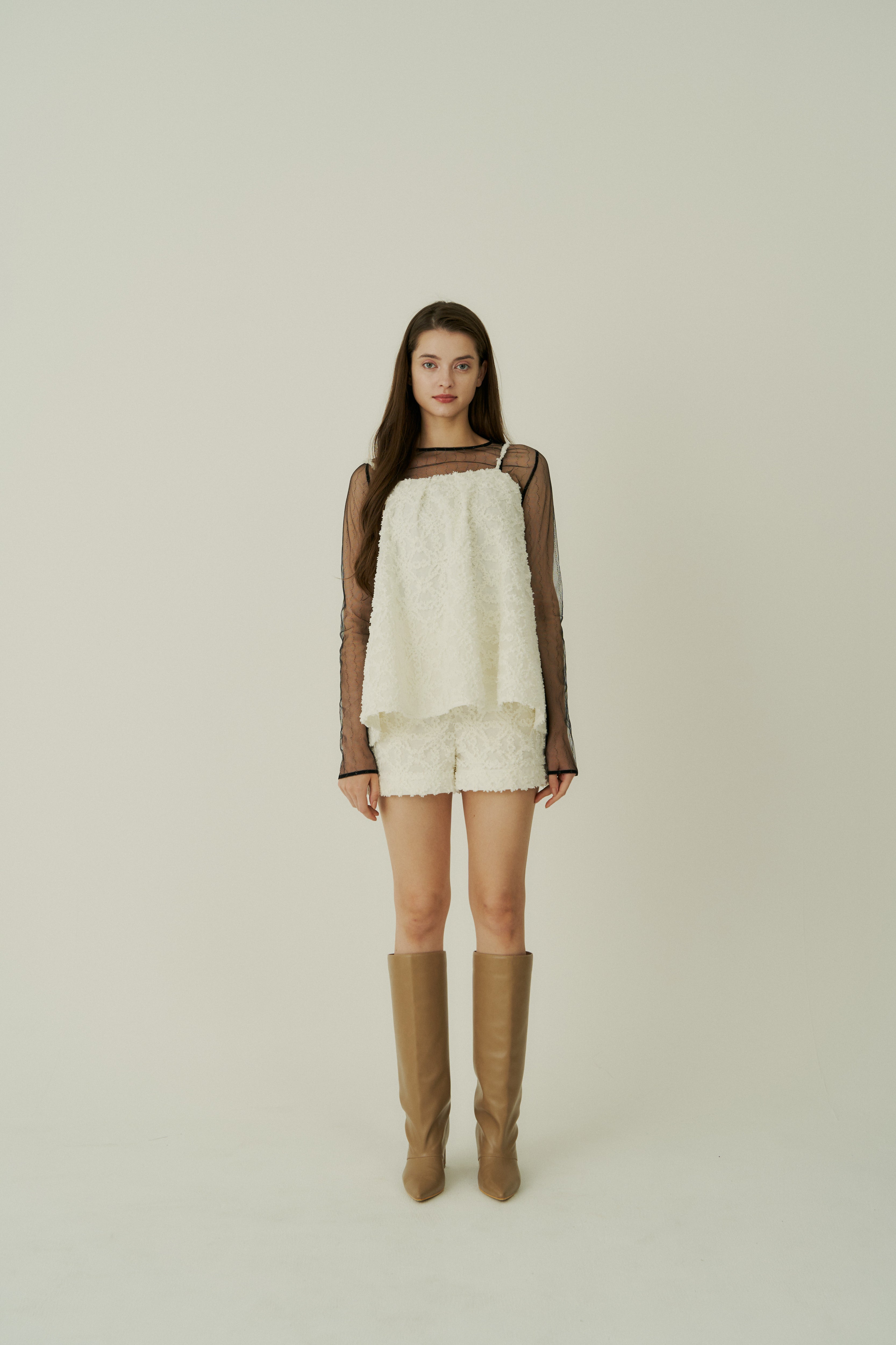 【BOTTOMSのみ】jacquard short pants