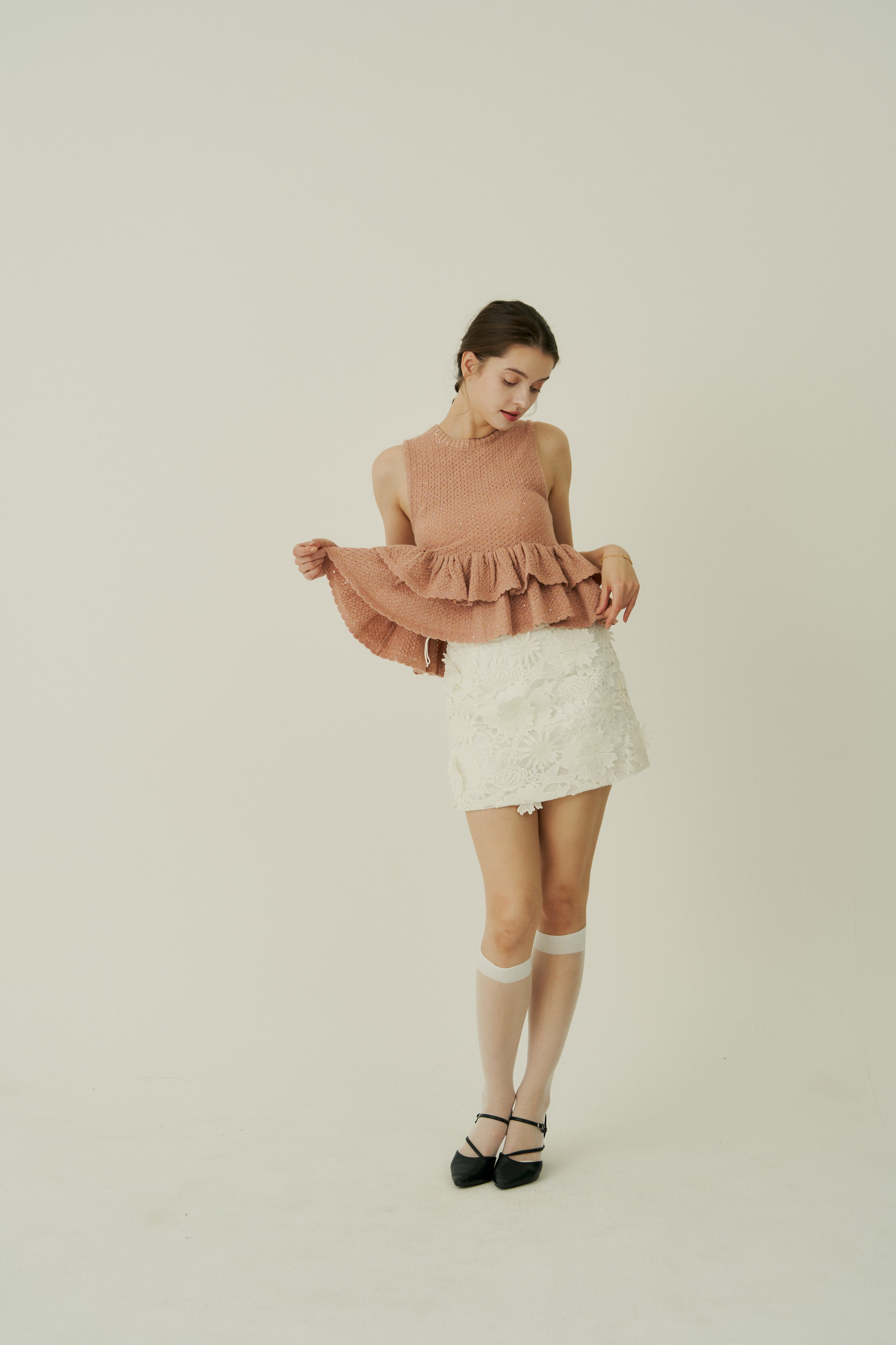 Glitter peplum top