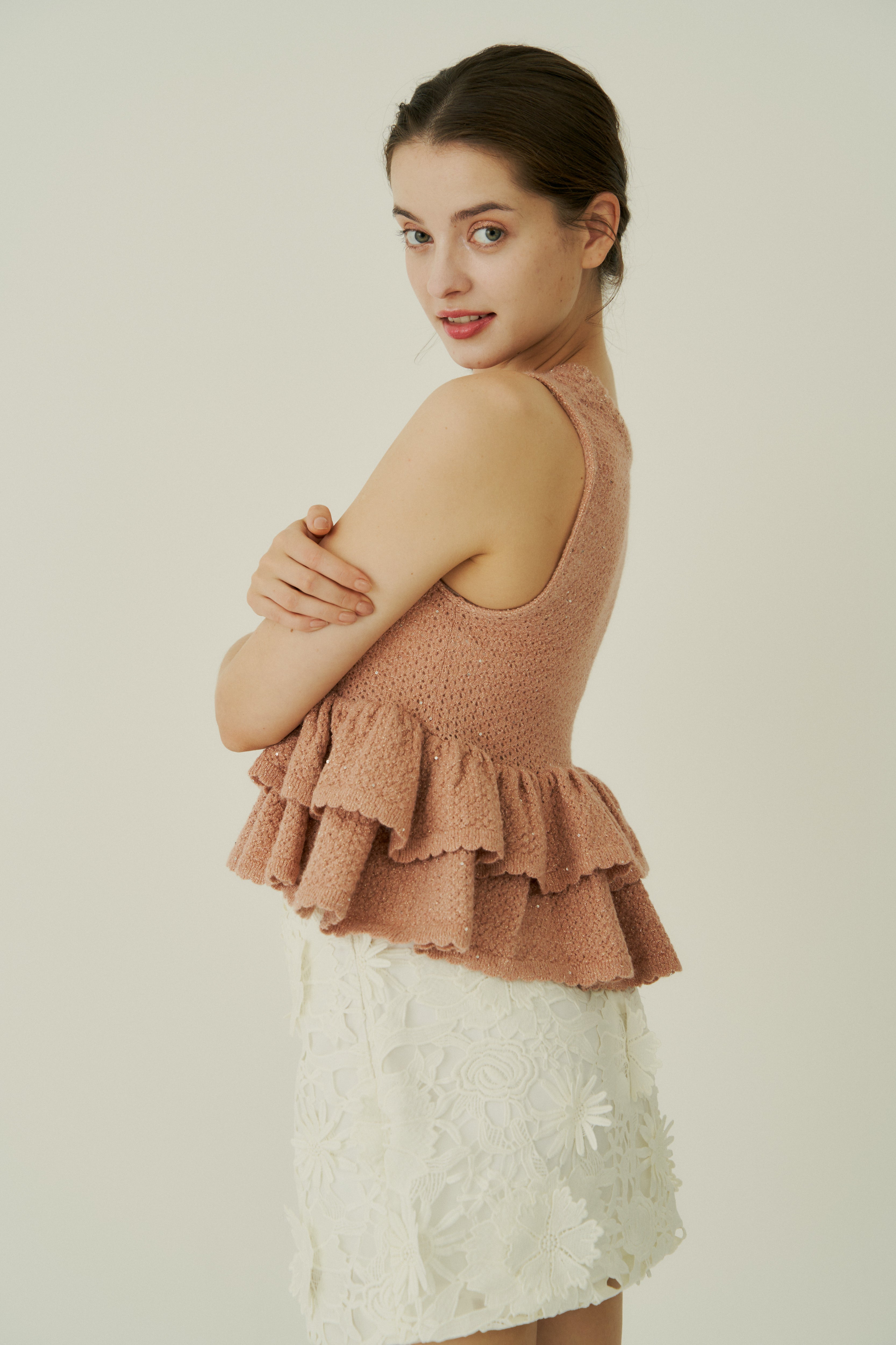 Glitter peplum top