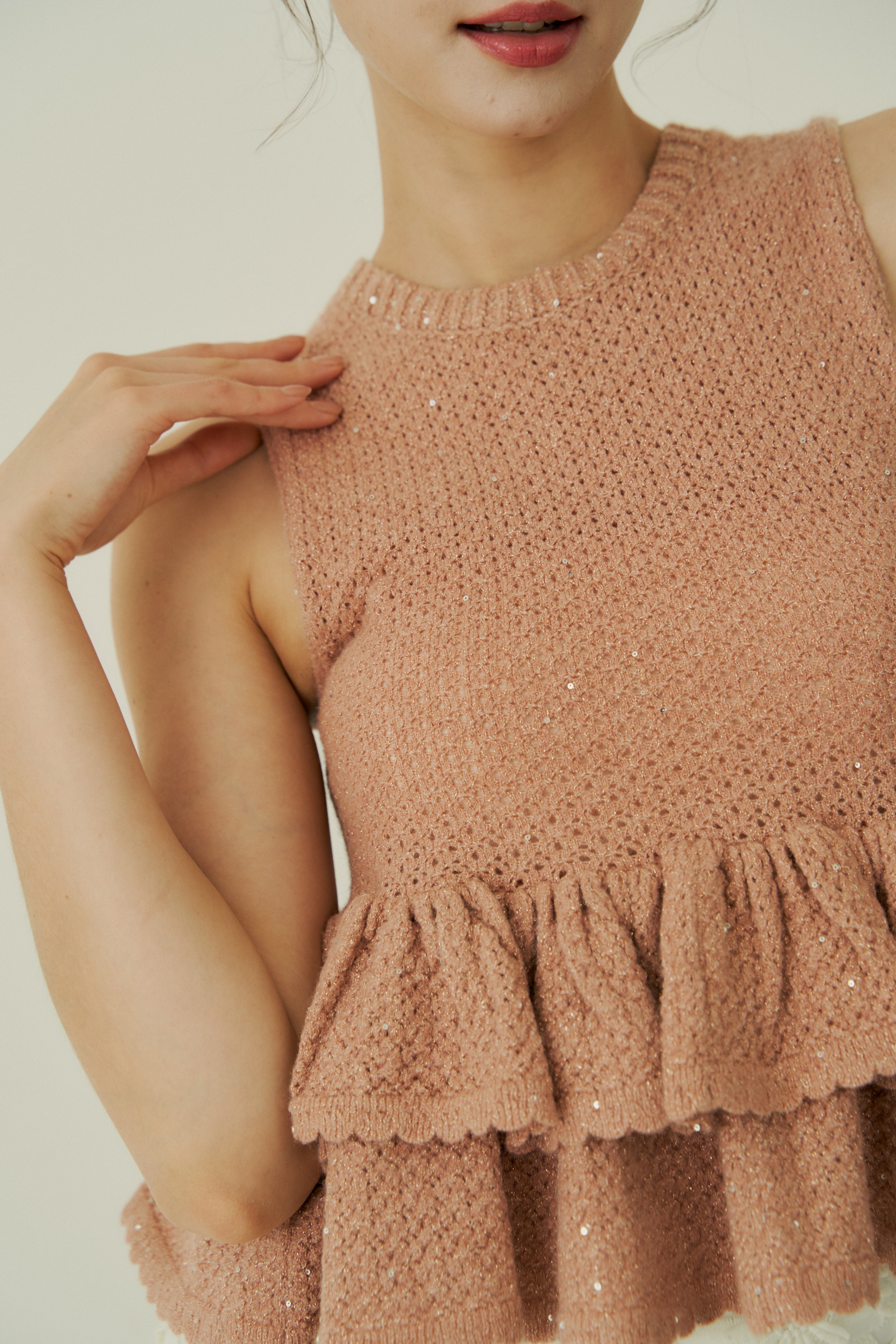 Glitter peplum top