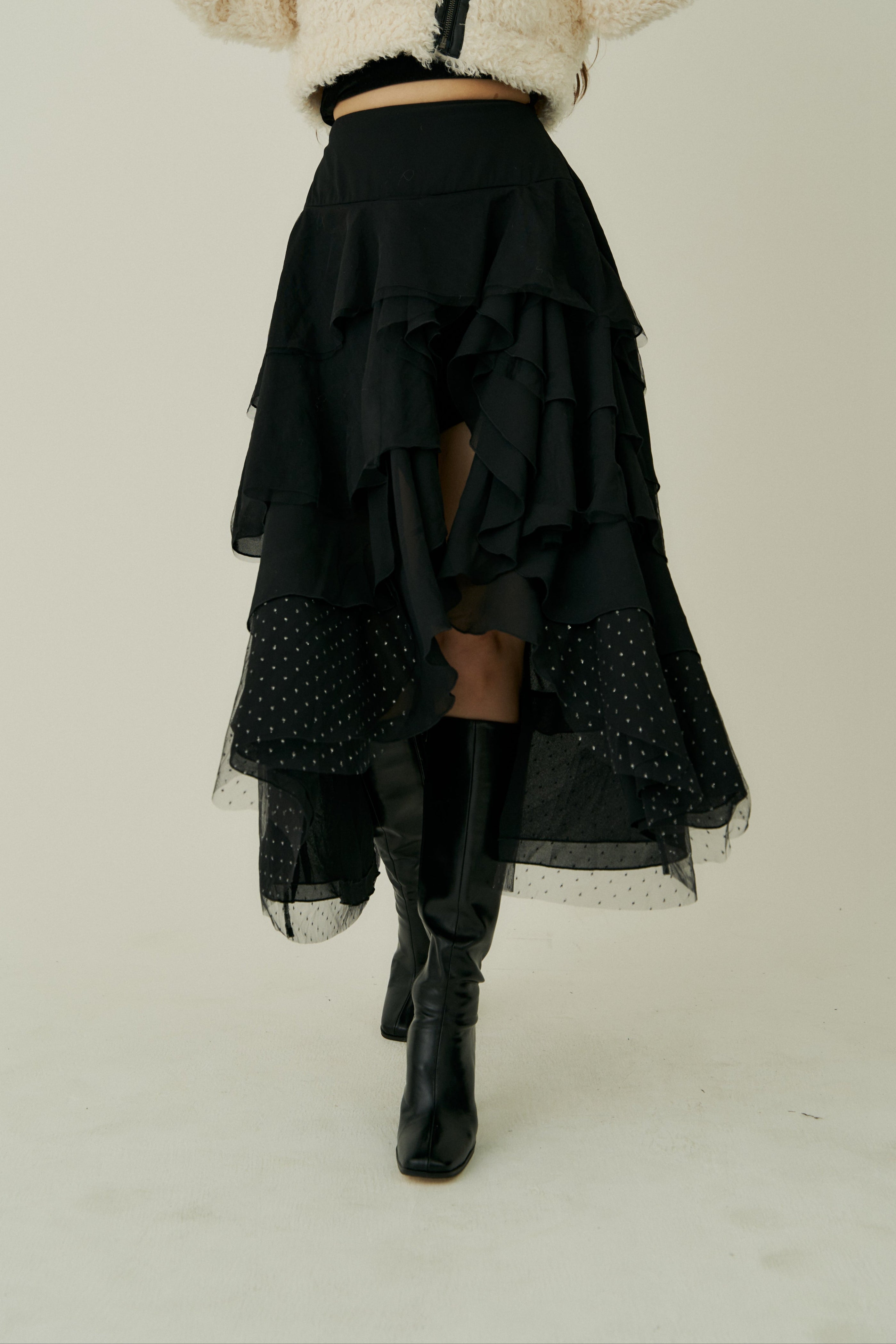 random layered tiered skirt