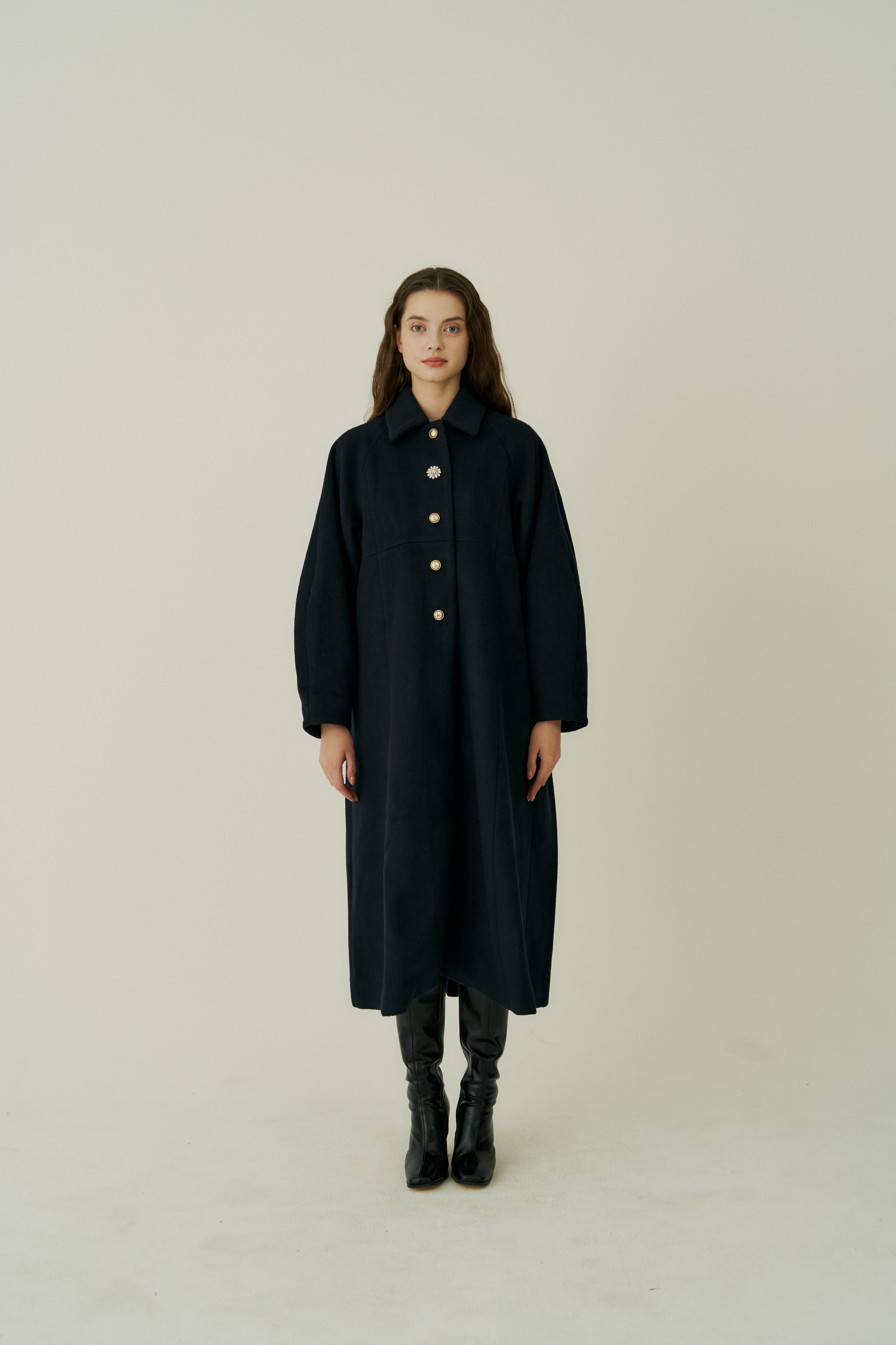 bijou button long coat