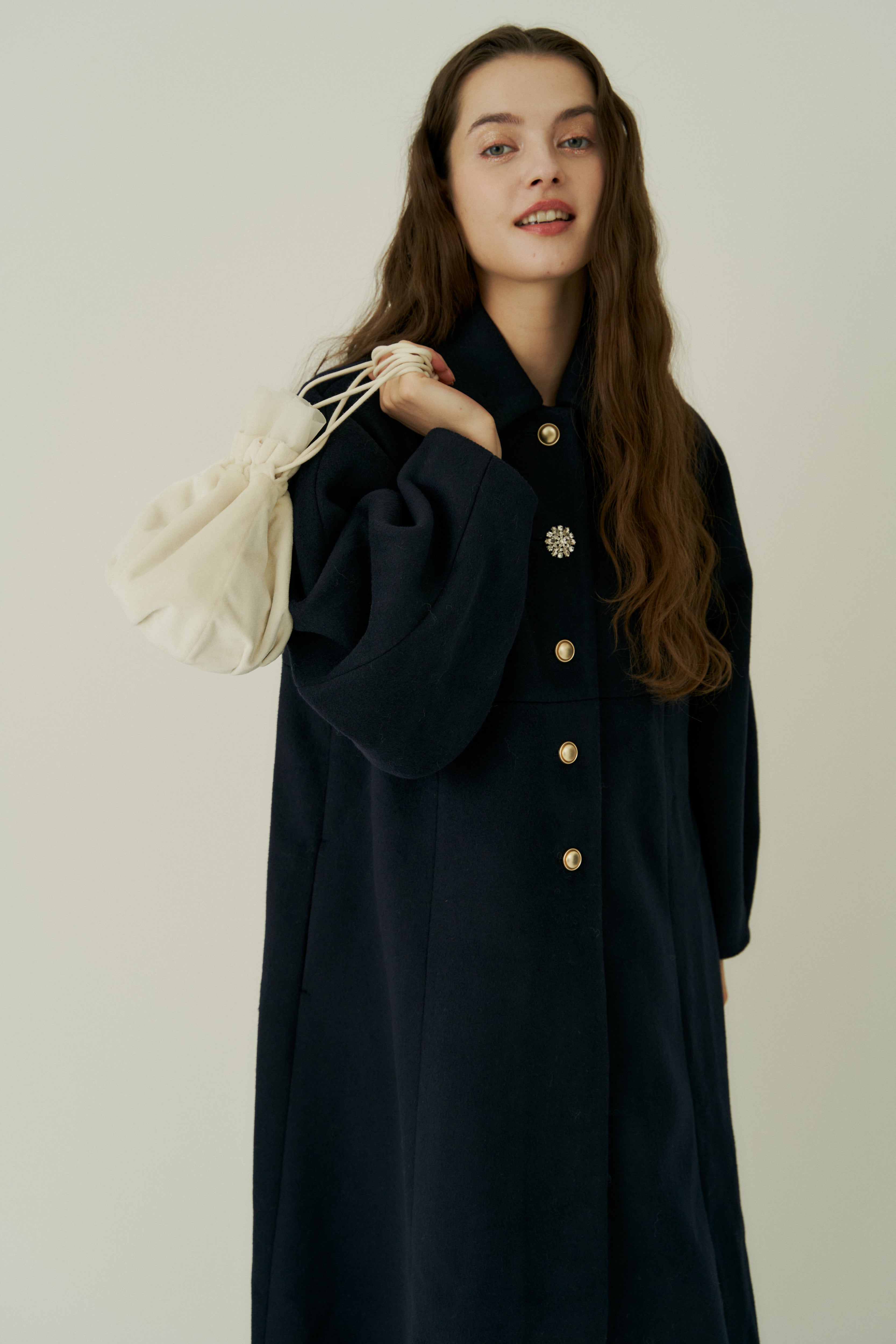 bijou button long coat