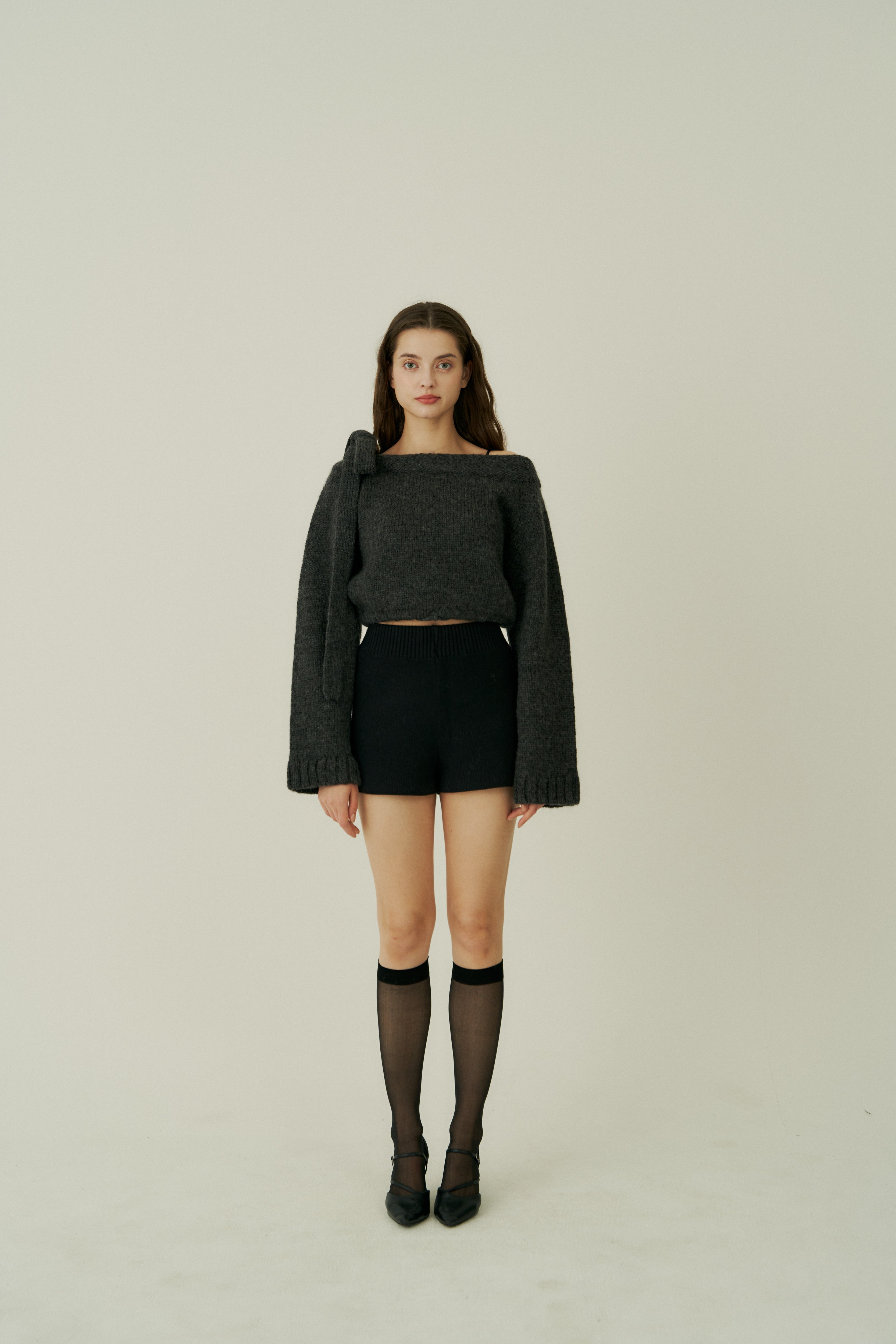 shoulder ribbon short knit
