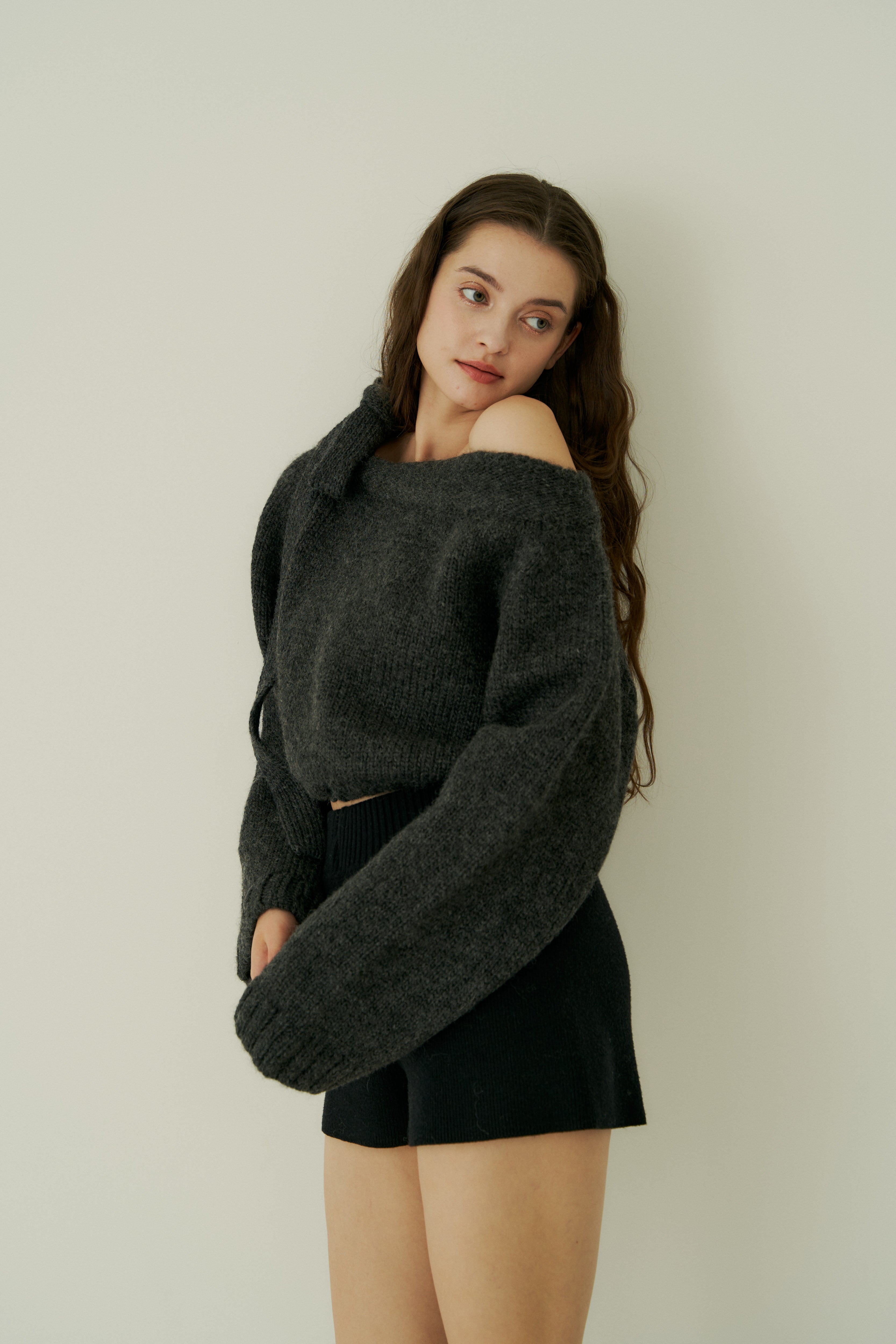 shoulder ribbon short knit