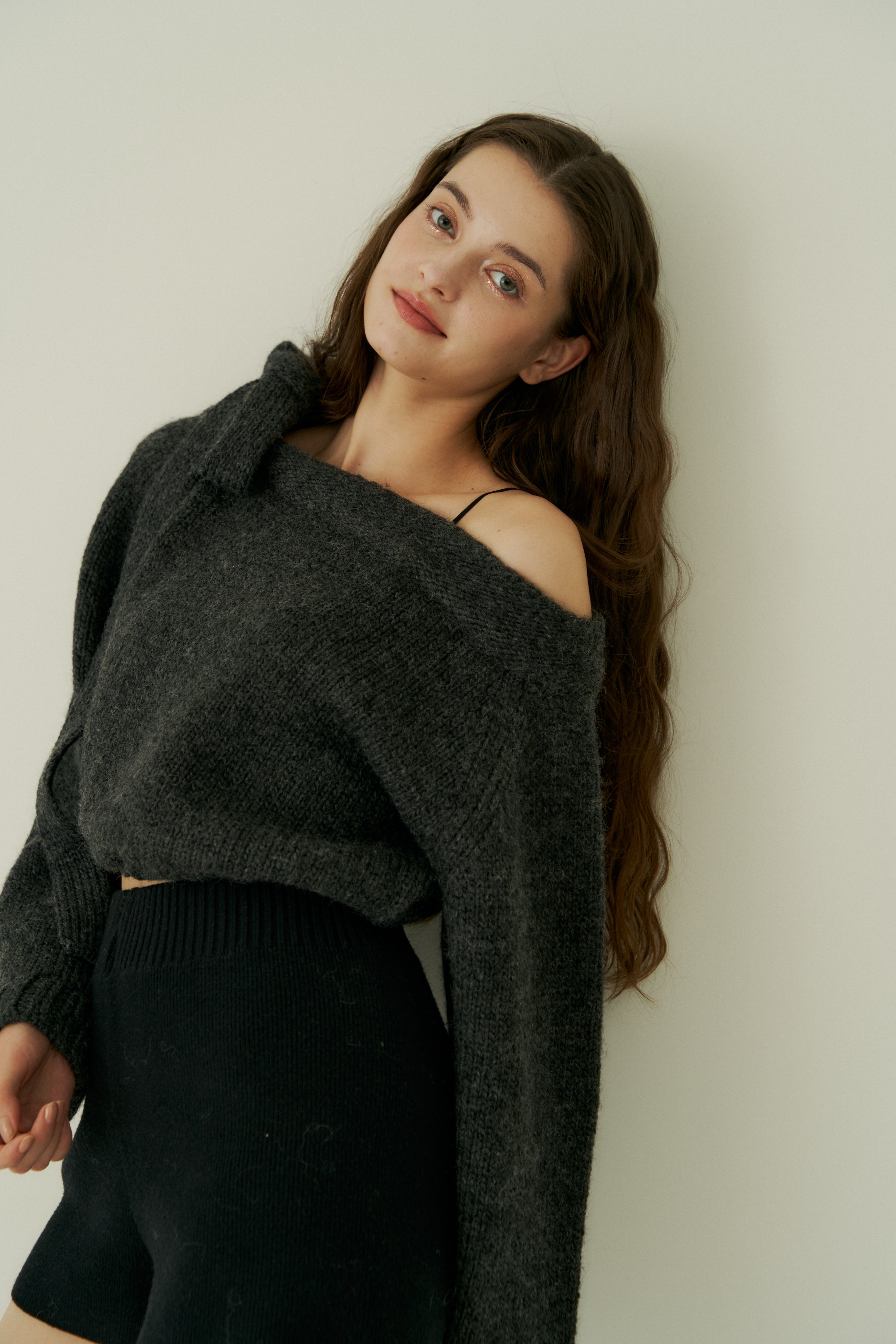 shoulder ribbon short knit