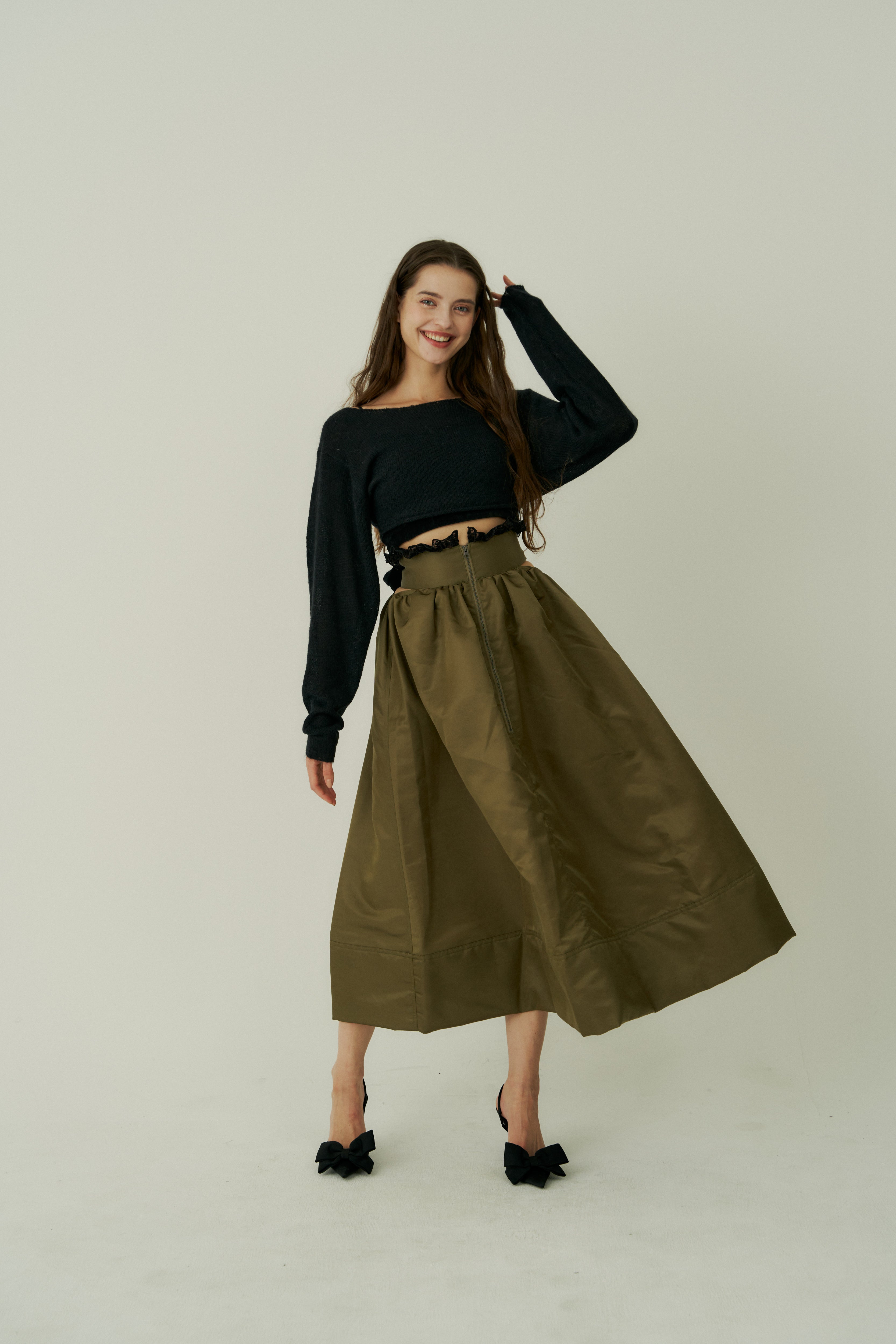 【Made in Japan】lace docking MA-1 skirt
