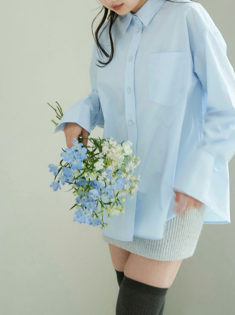 ecmile. clear button shirt