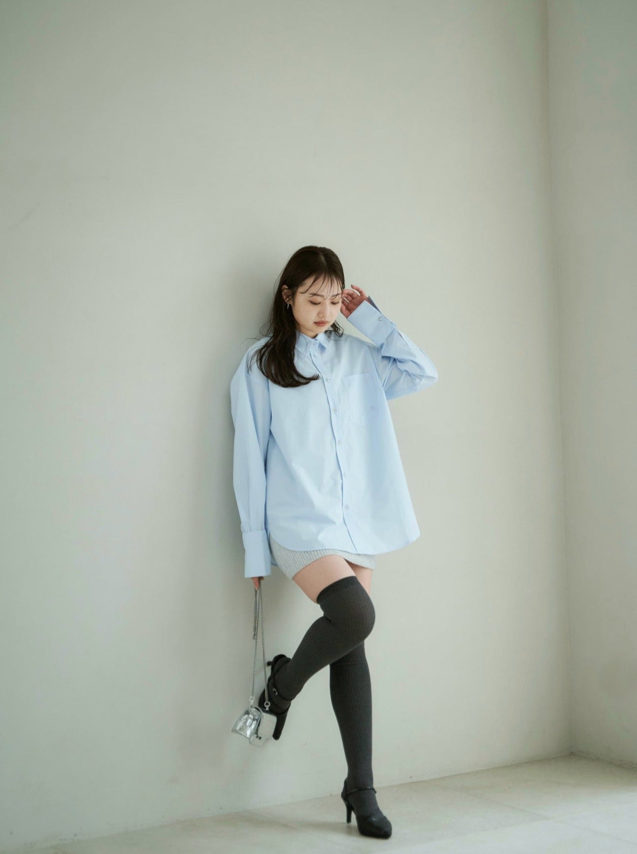 ecmile. clear button shirt