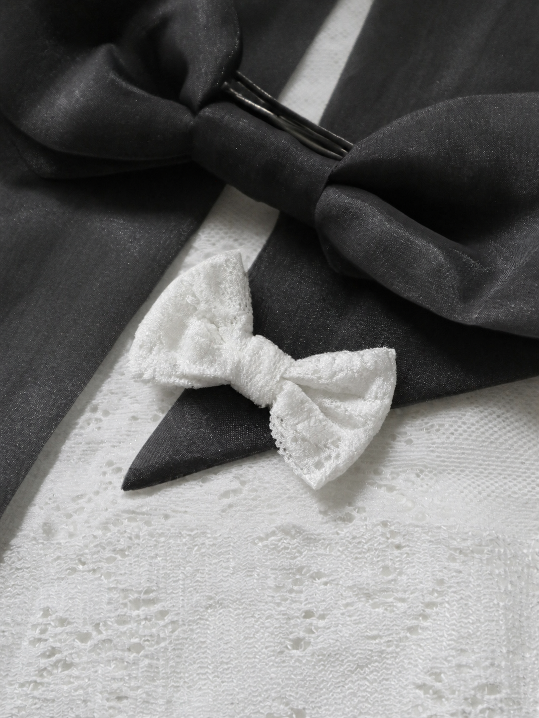 UPCYCLE RIBBON BARRETTE LONG | GRY