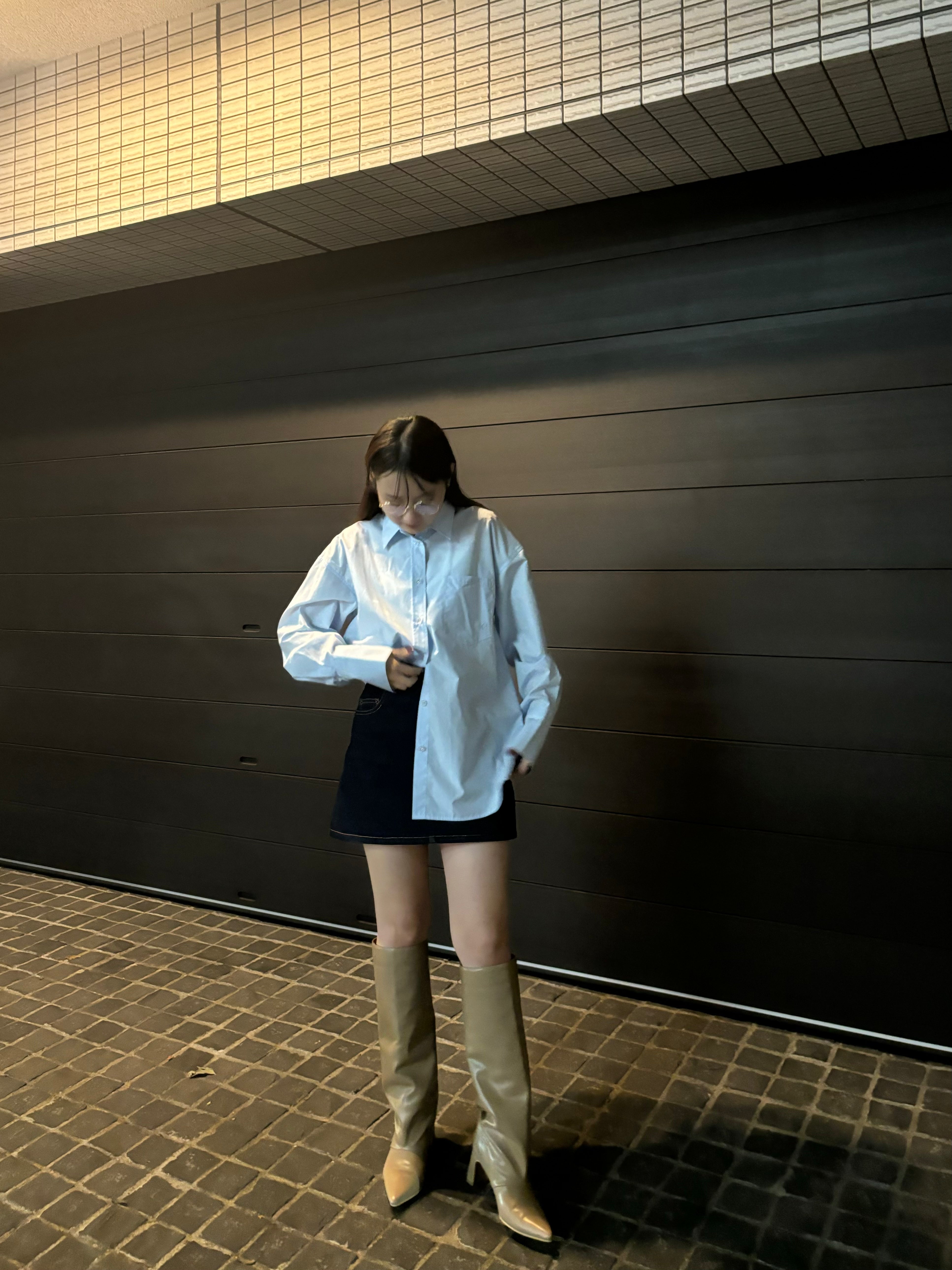 ecmile. clear button shirt