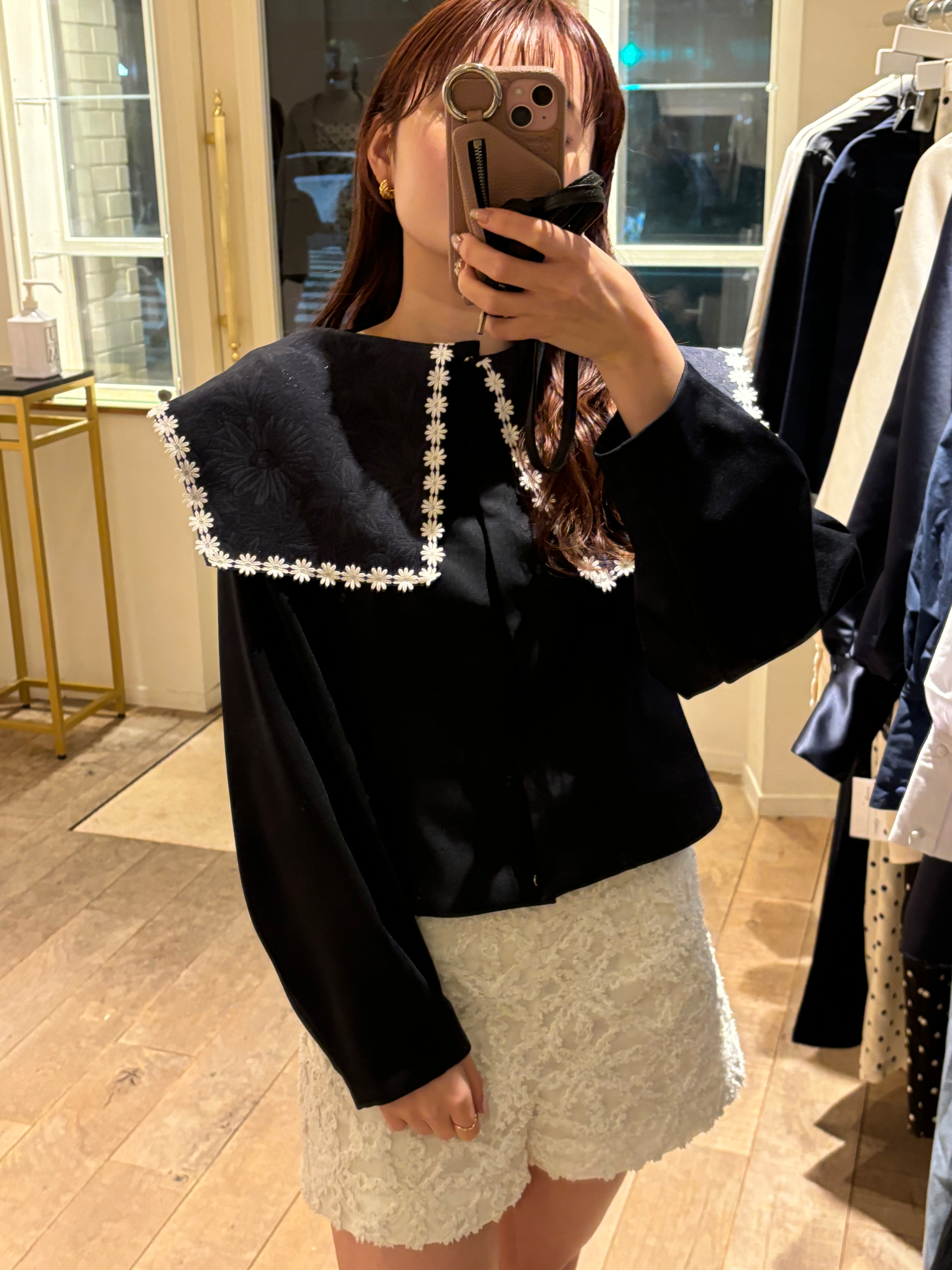 【Made in japan】 2WAY Big coller tops