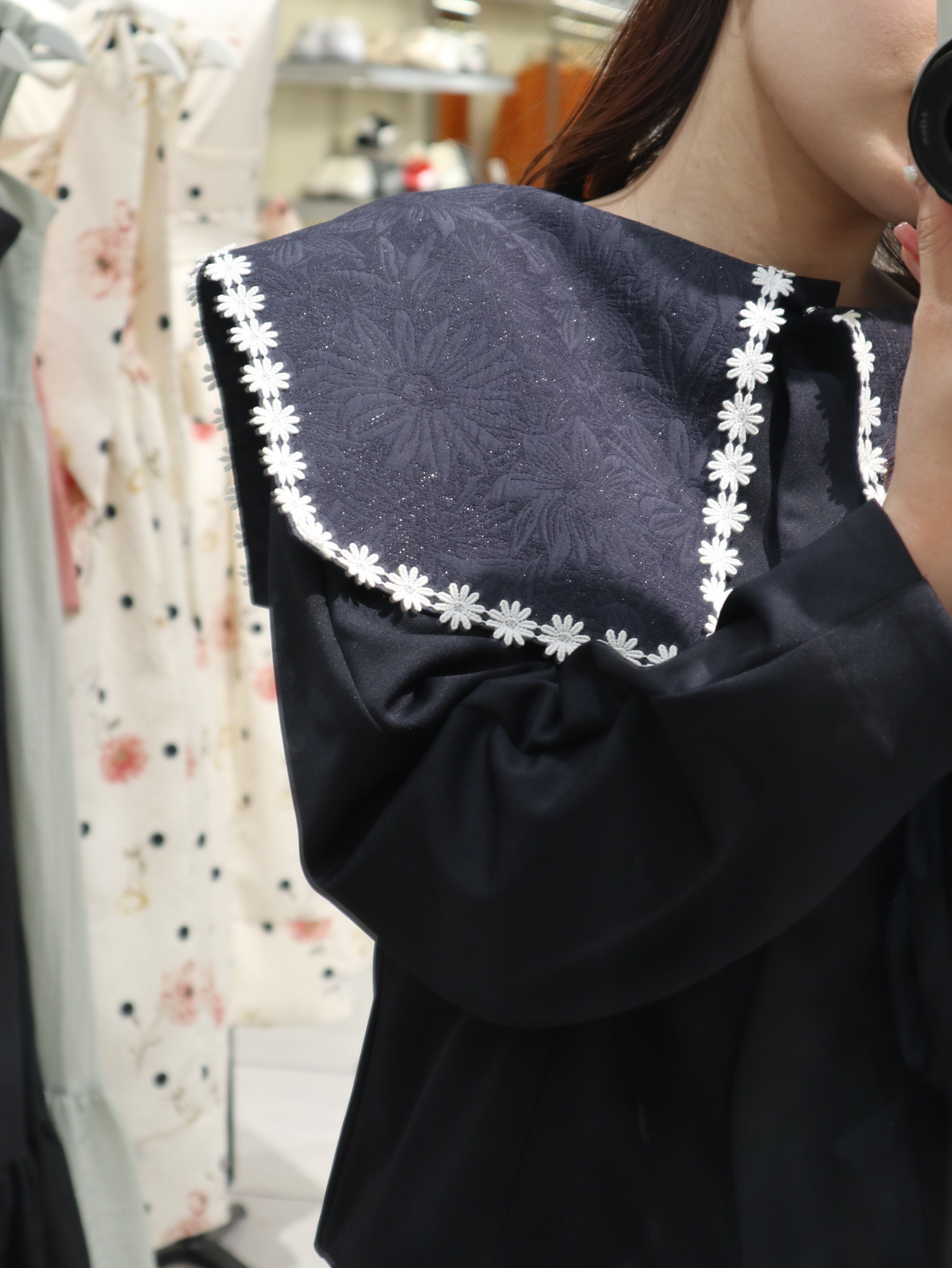 【Made in japan】 2WAY Big coller tops