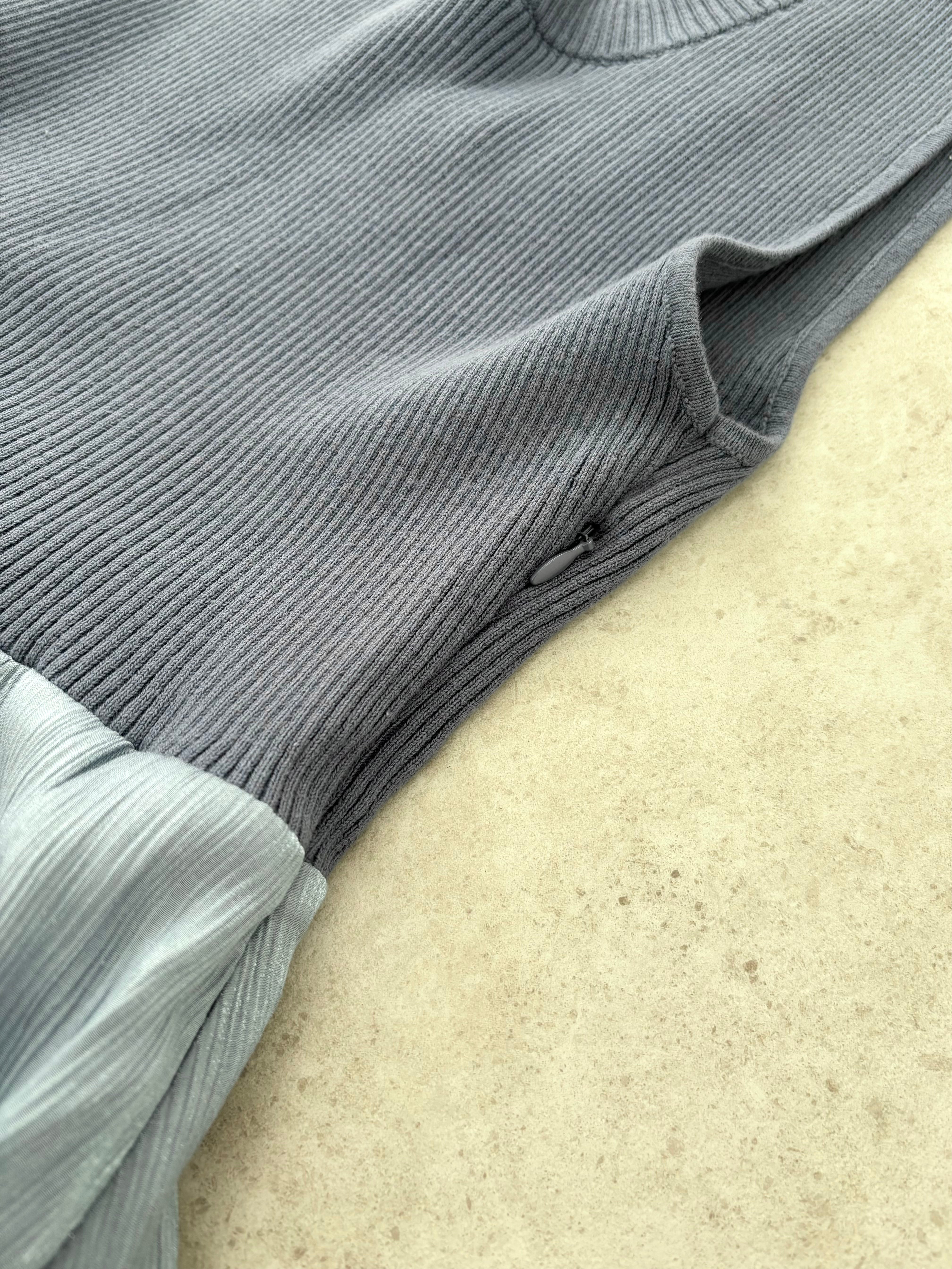 Knit docking lame one-piece