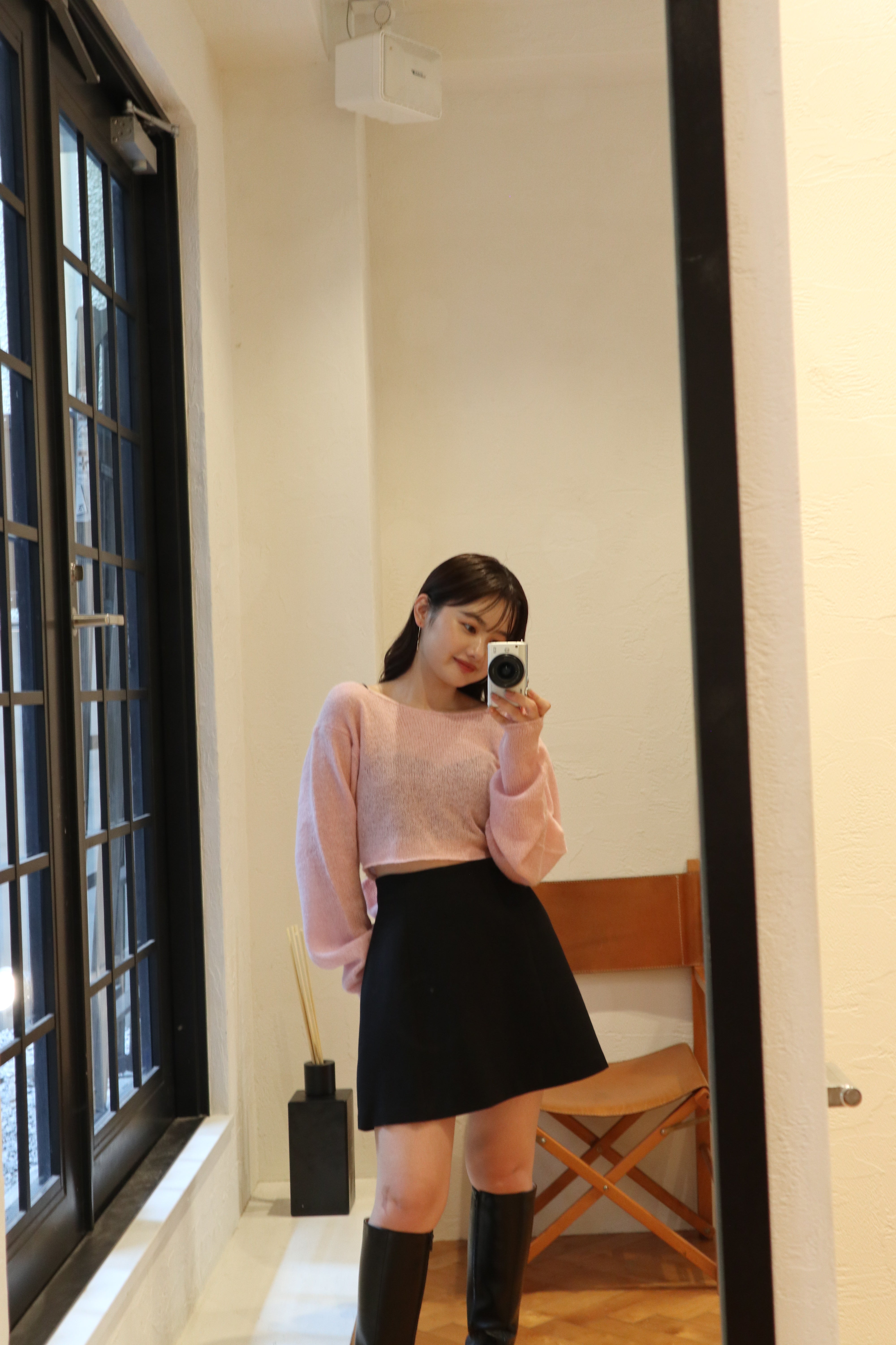 ponte flare mini skirt