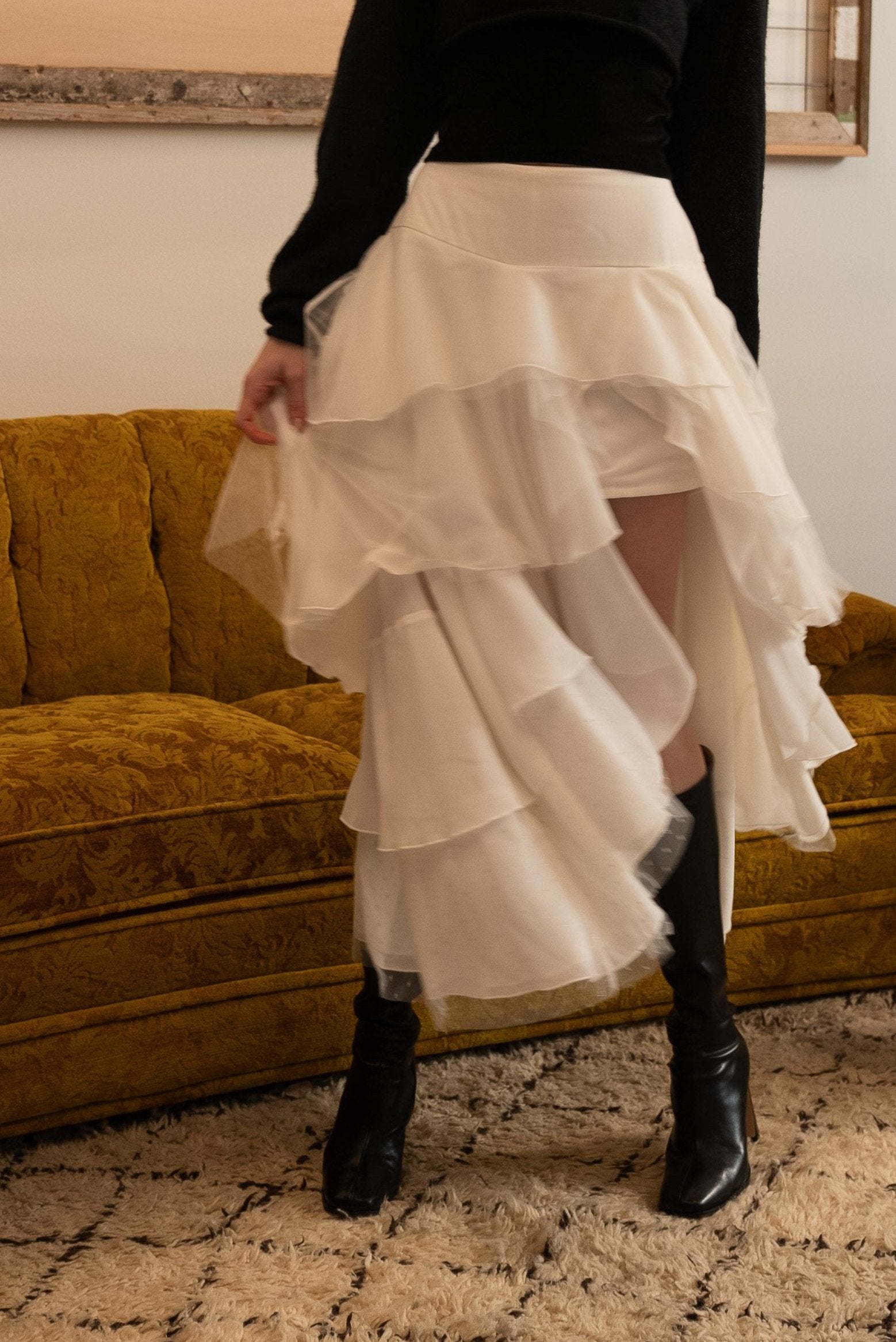 random layered tiered skirt
