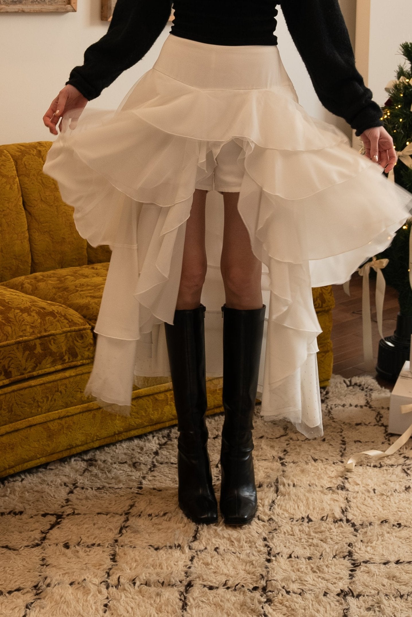 random layered tiered skirt
