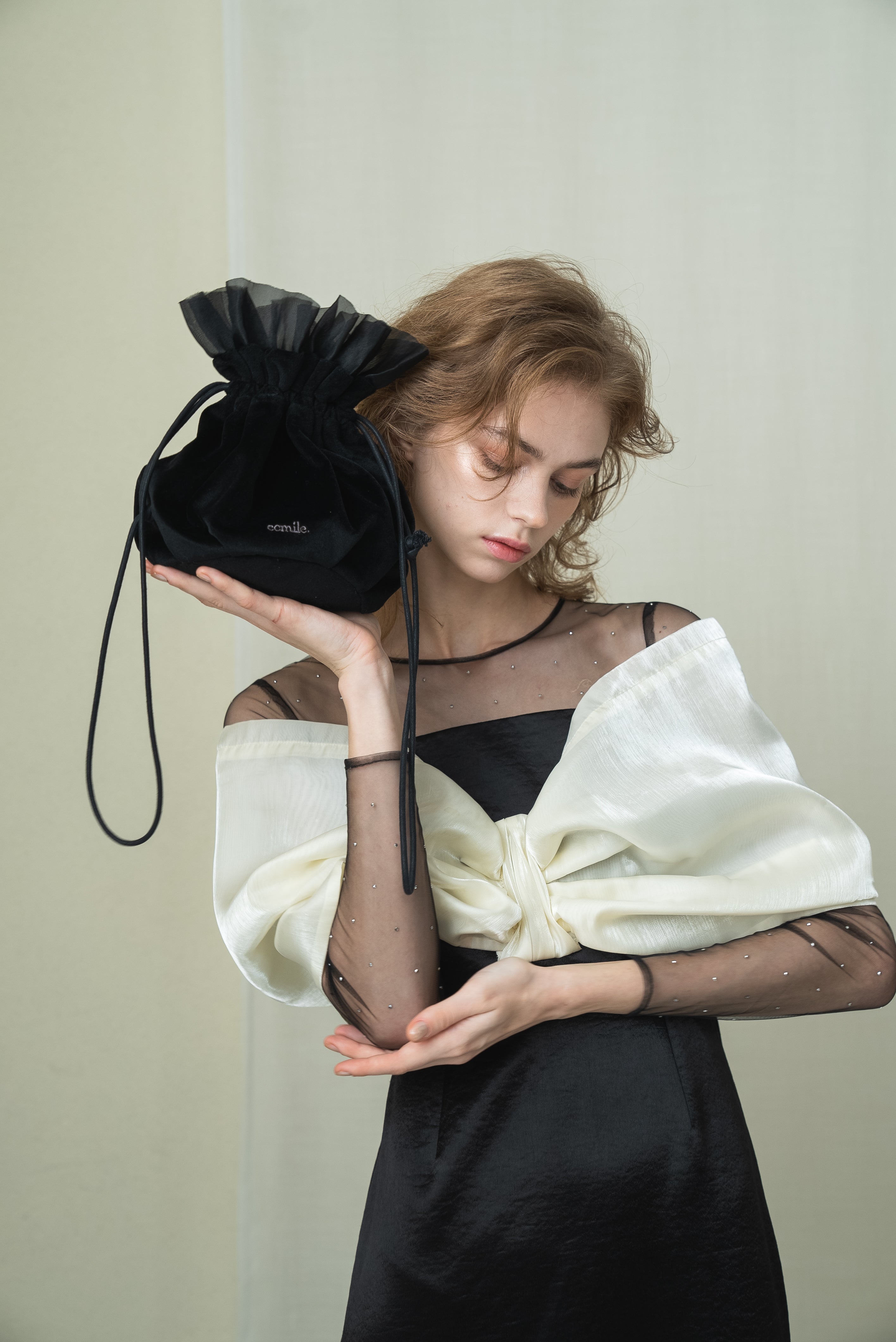 【Made in Japan】Organdy drawstring bag