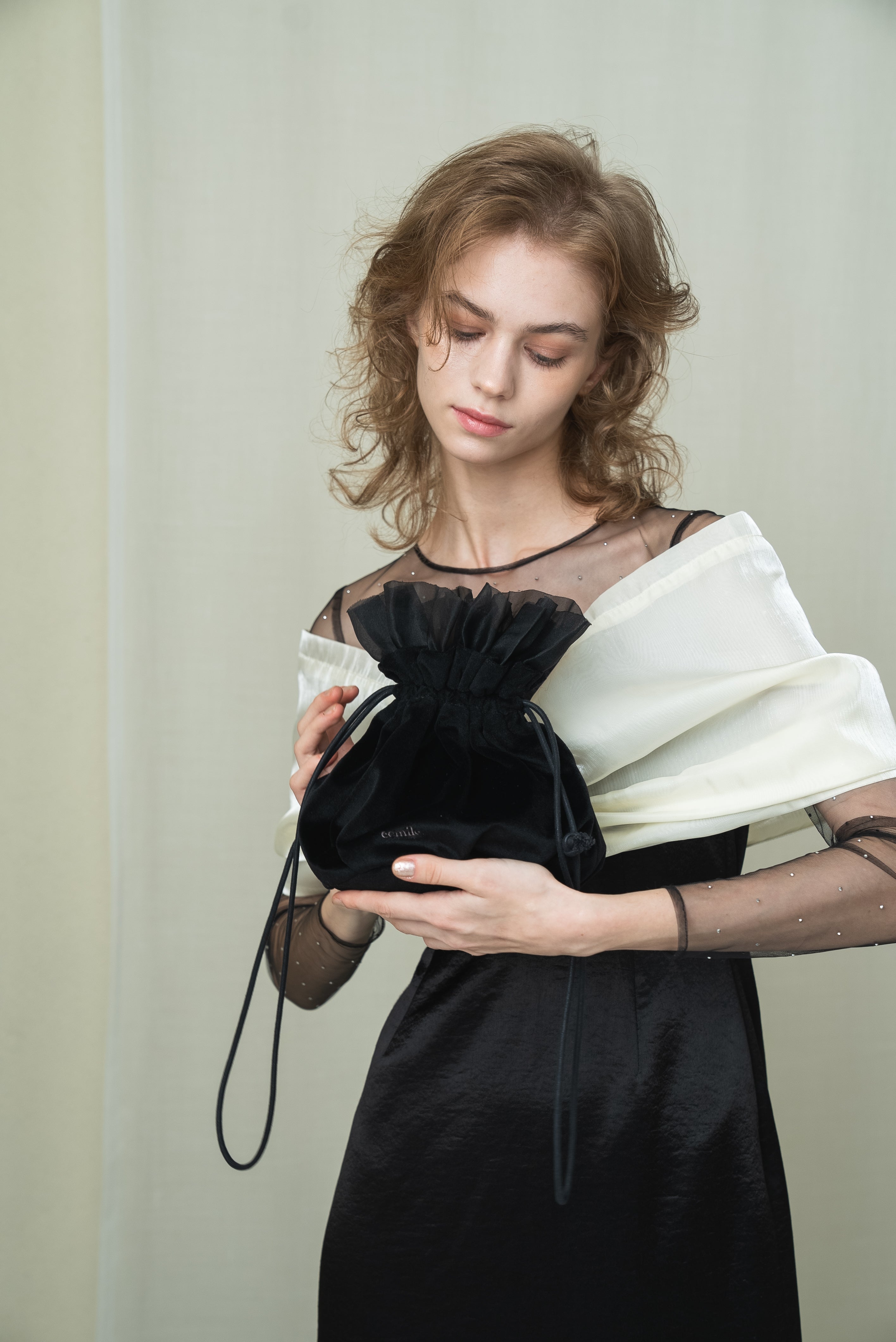 【Made in Japan】Organdy drawstring bag