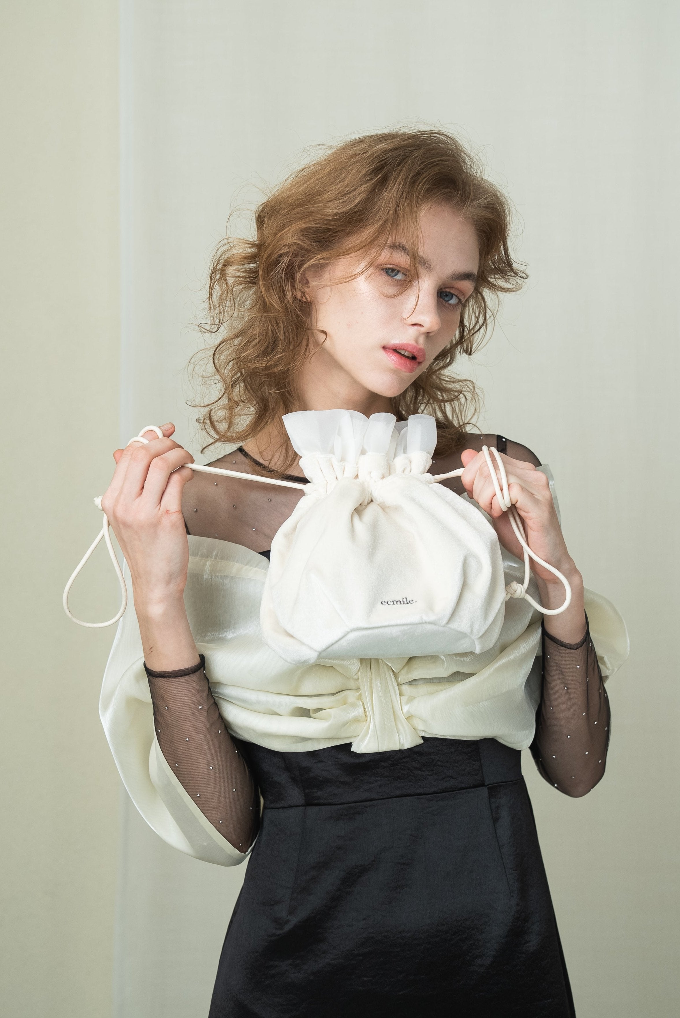 【Made in Japan】Organdy drawstring bag