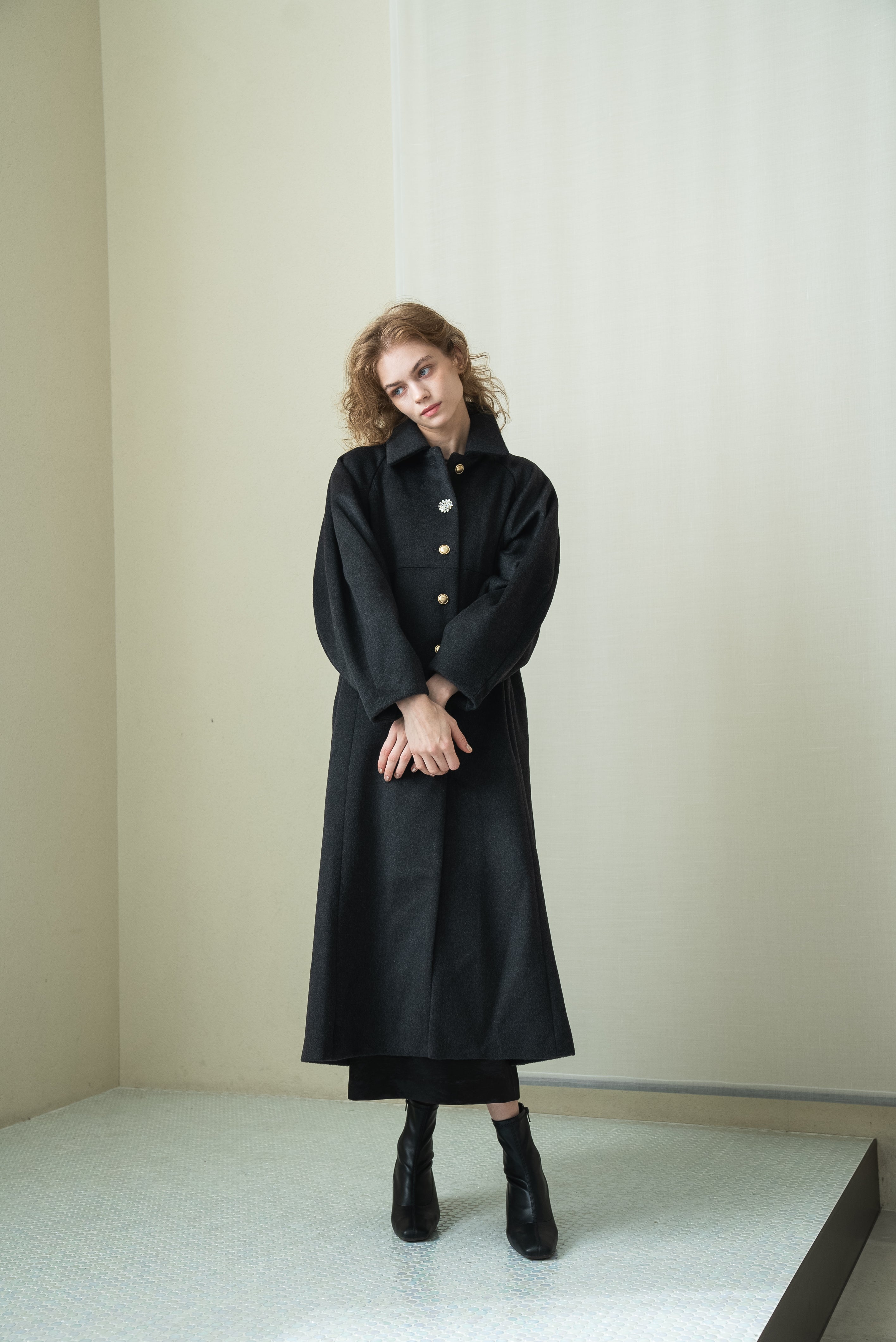 bijou button long coat