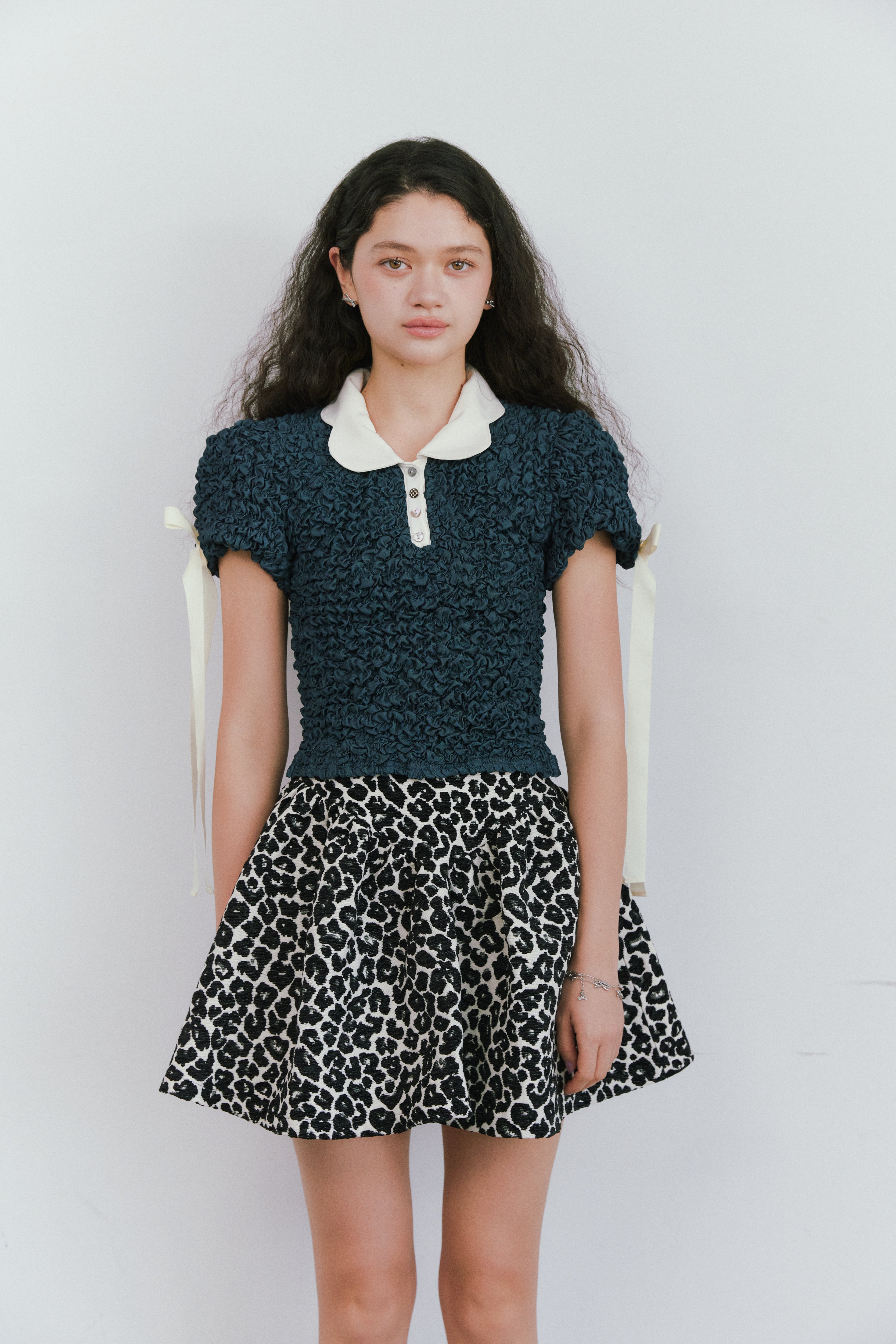 トップス ecmile HEART COLLAR POLO HEART COLLAR POLO