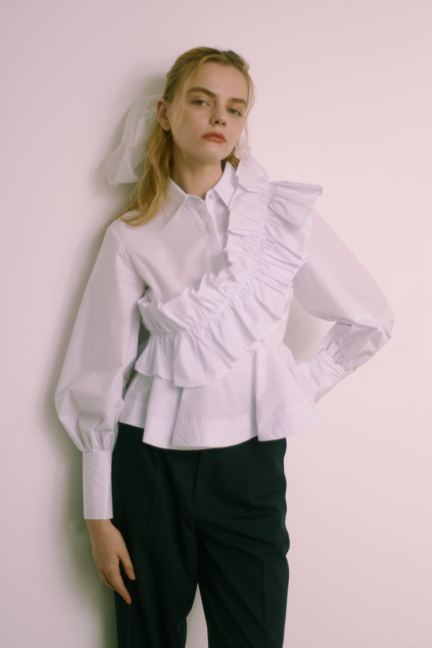 ［VOCE掲載］Frill peplum shirt