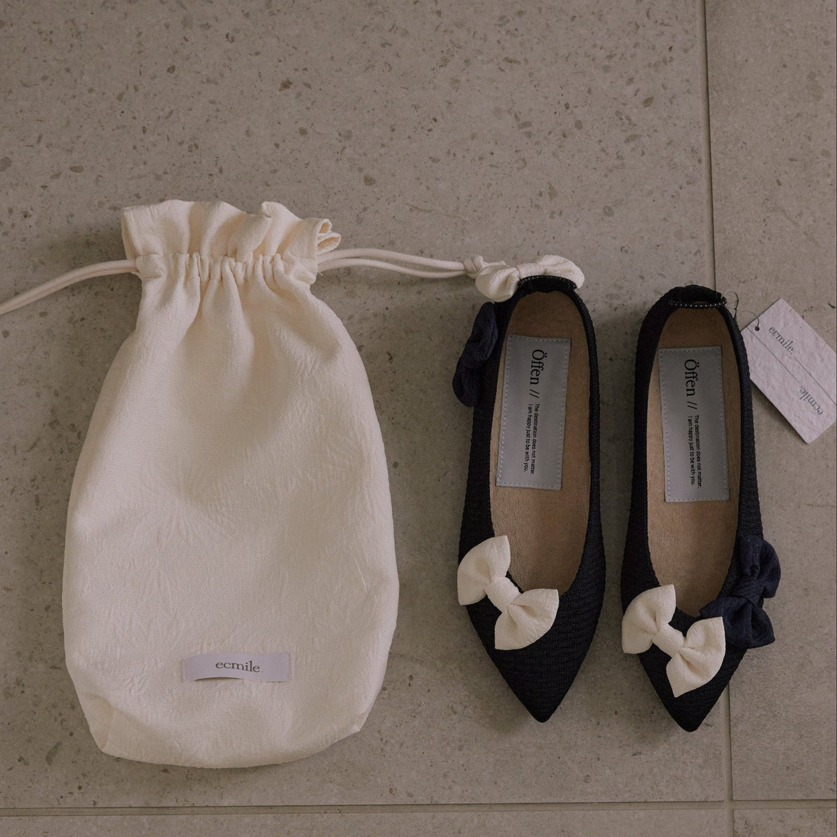 ecmile. × Öffen】RE:BALLET RIBBON ( UPCYCLE POUCH SET )