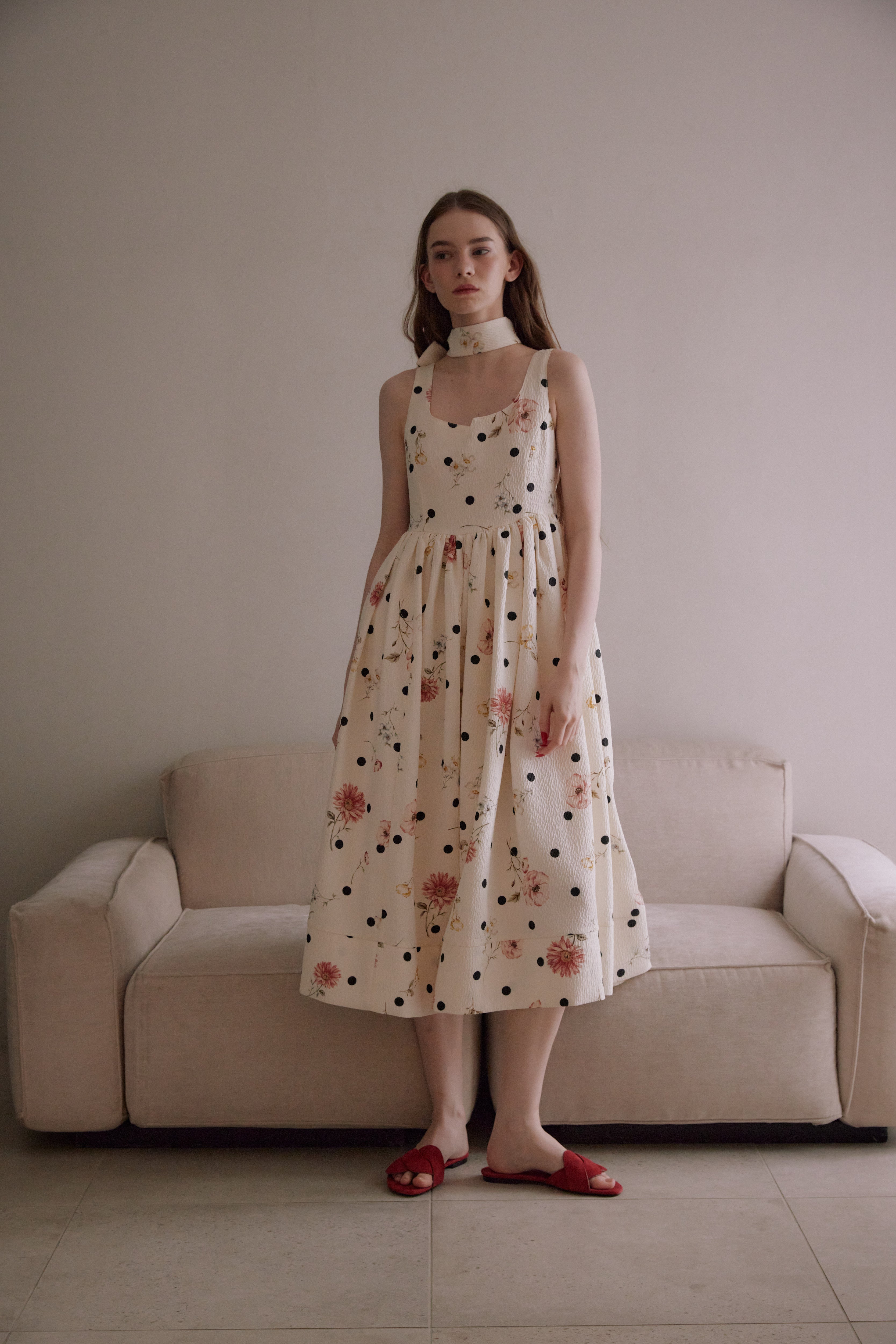 ワンピース ecmile Original dot flower one-piece GARDEN DOT ONE-PIECE