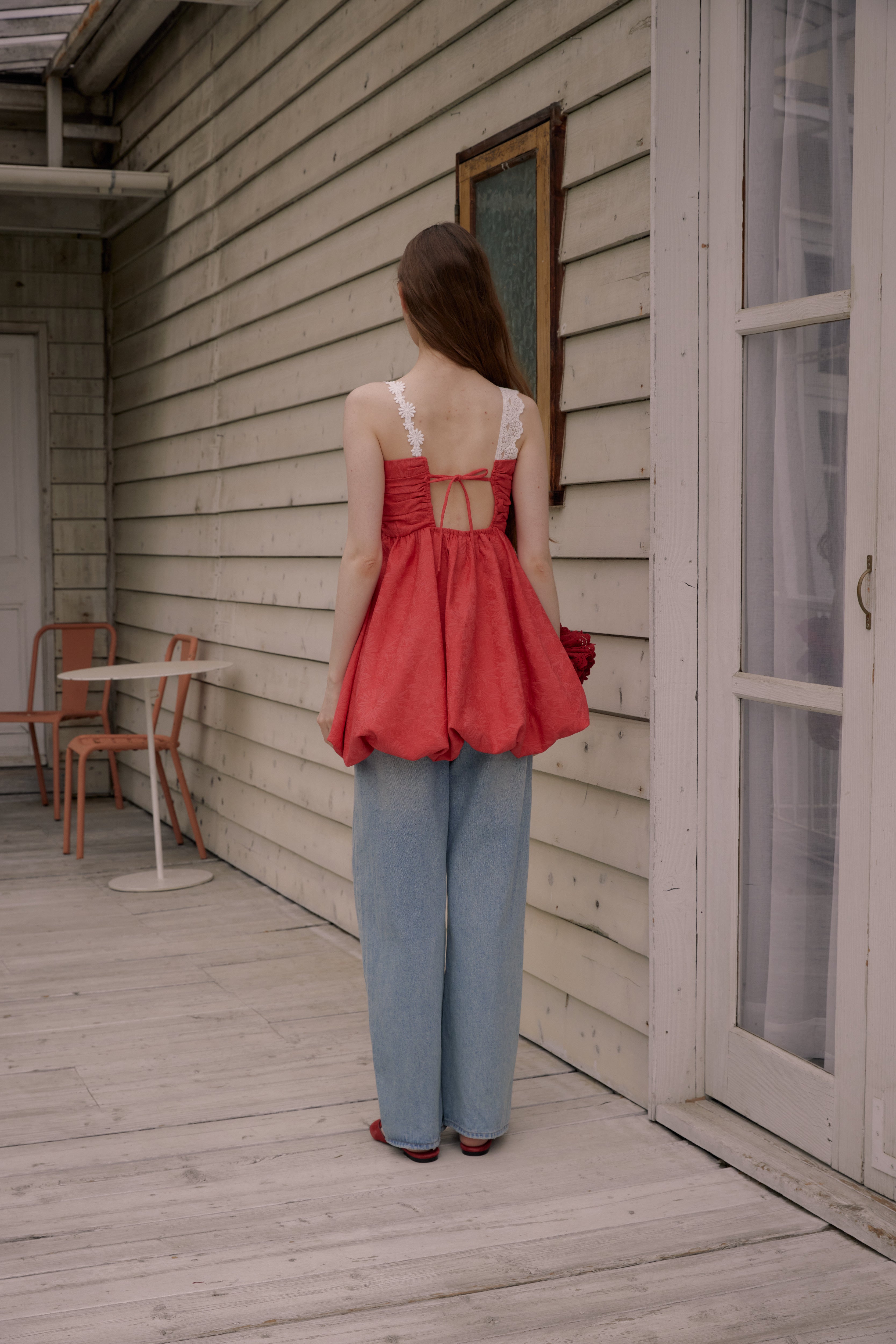 ASYMMETRY LACE CAMI TOP