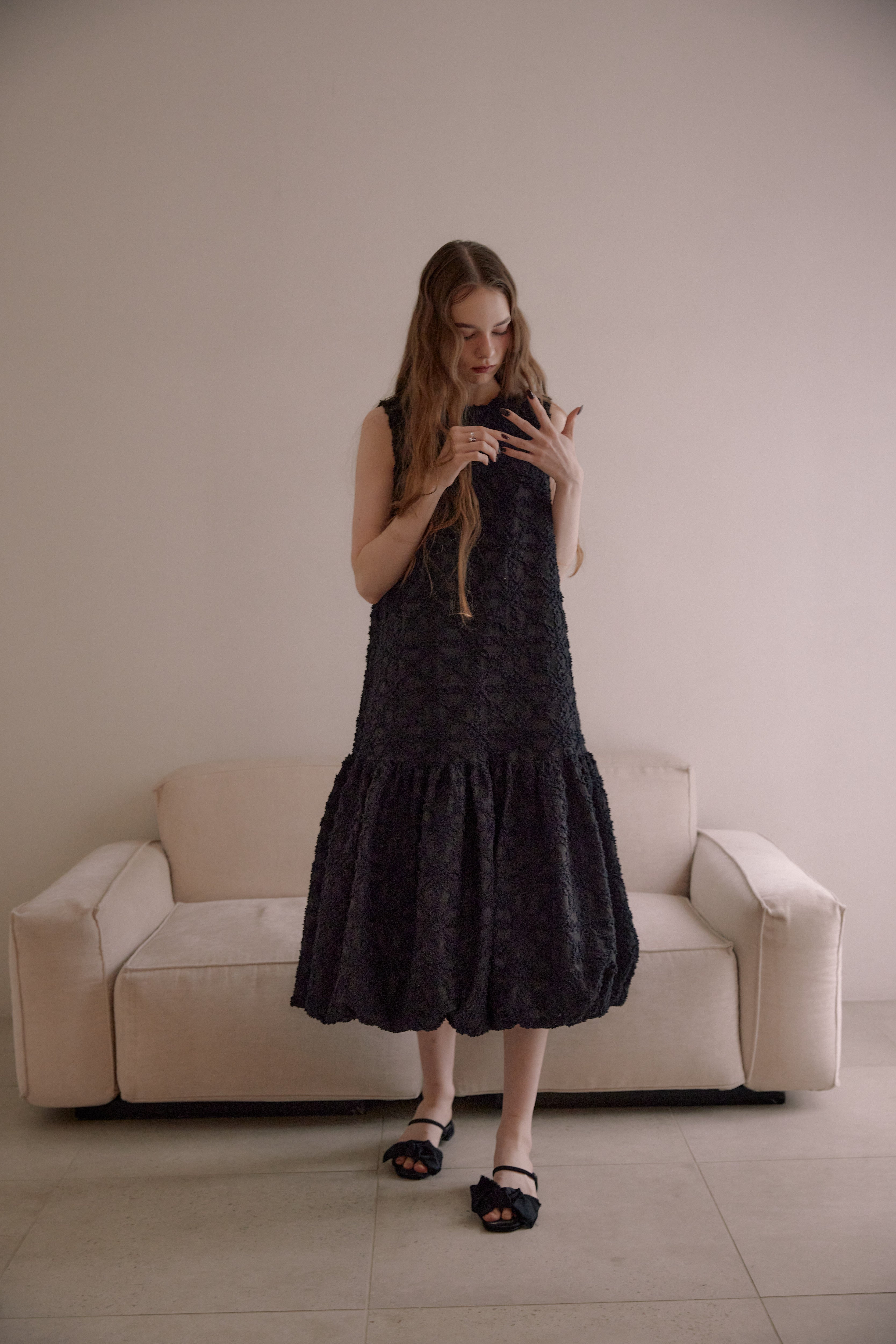 ワンピース ecmile. FLAIR ARTISAN KNIT ONE-PIECE TEXTURED RIBBON ONEPIECE