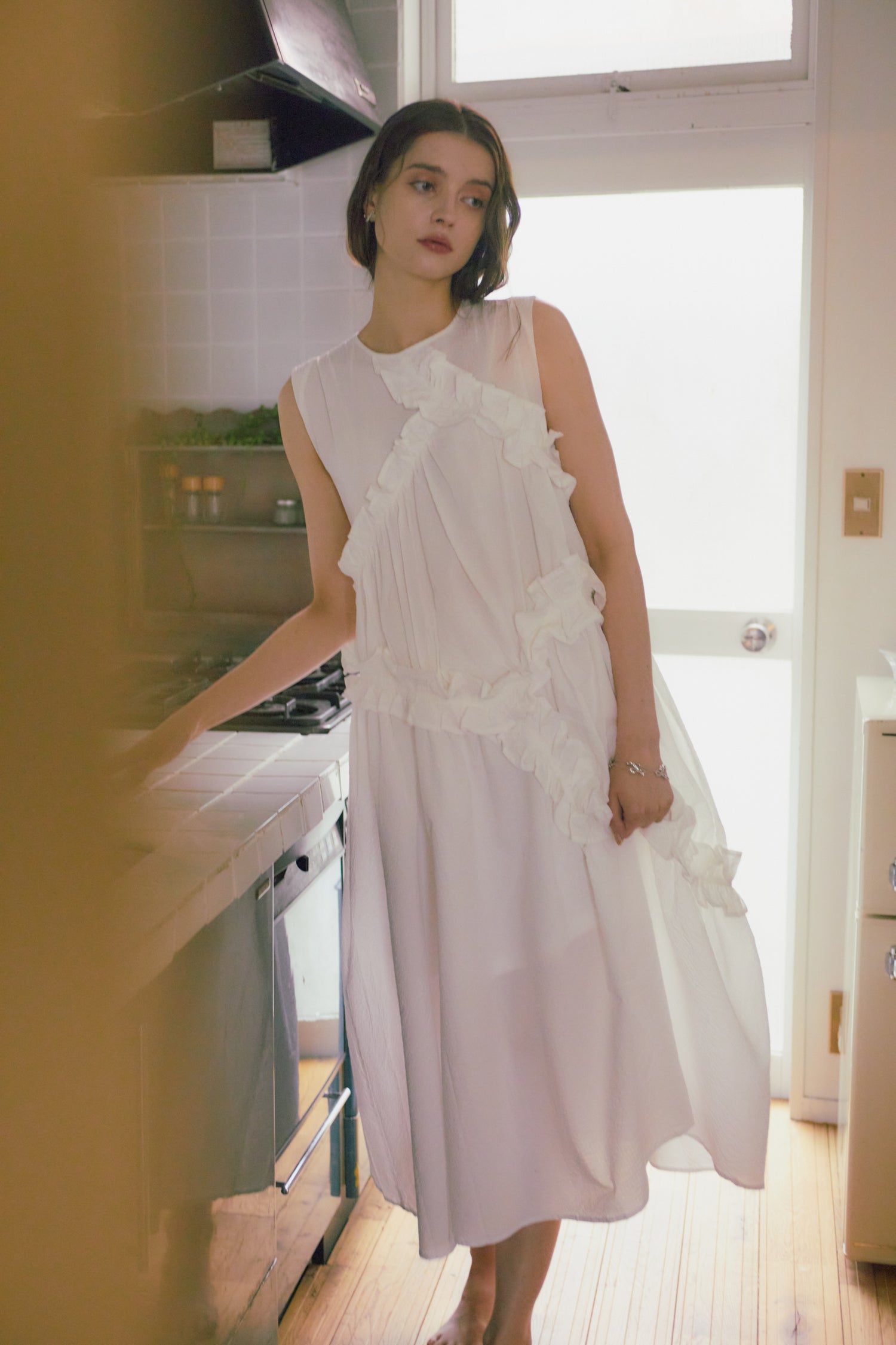 Frill A line one-piece