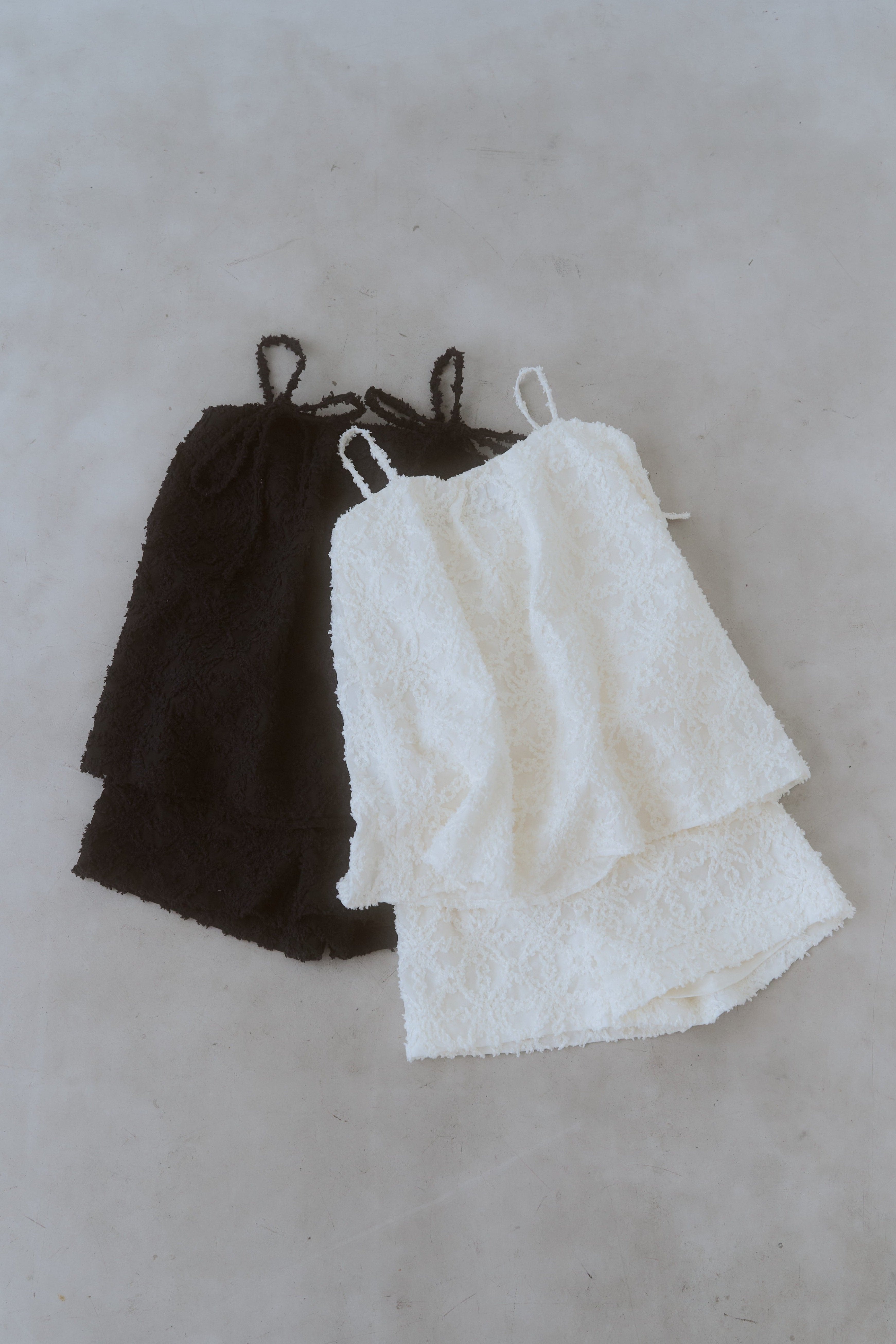 【TOPSのみ】jacquard ribbon cami tunic