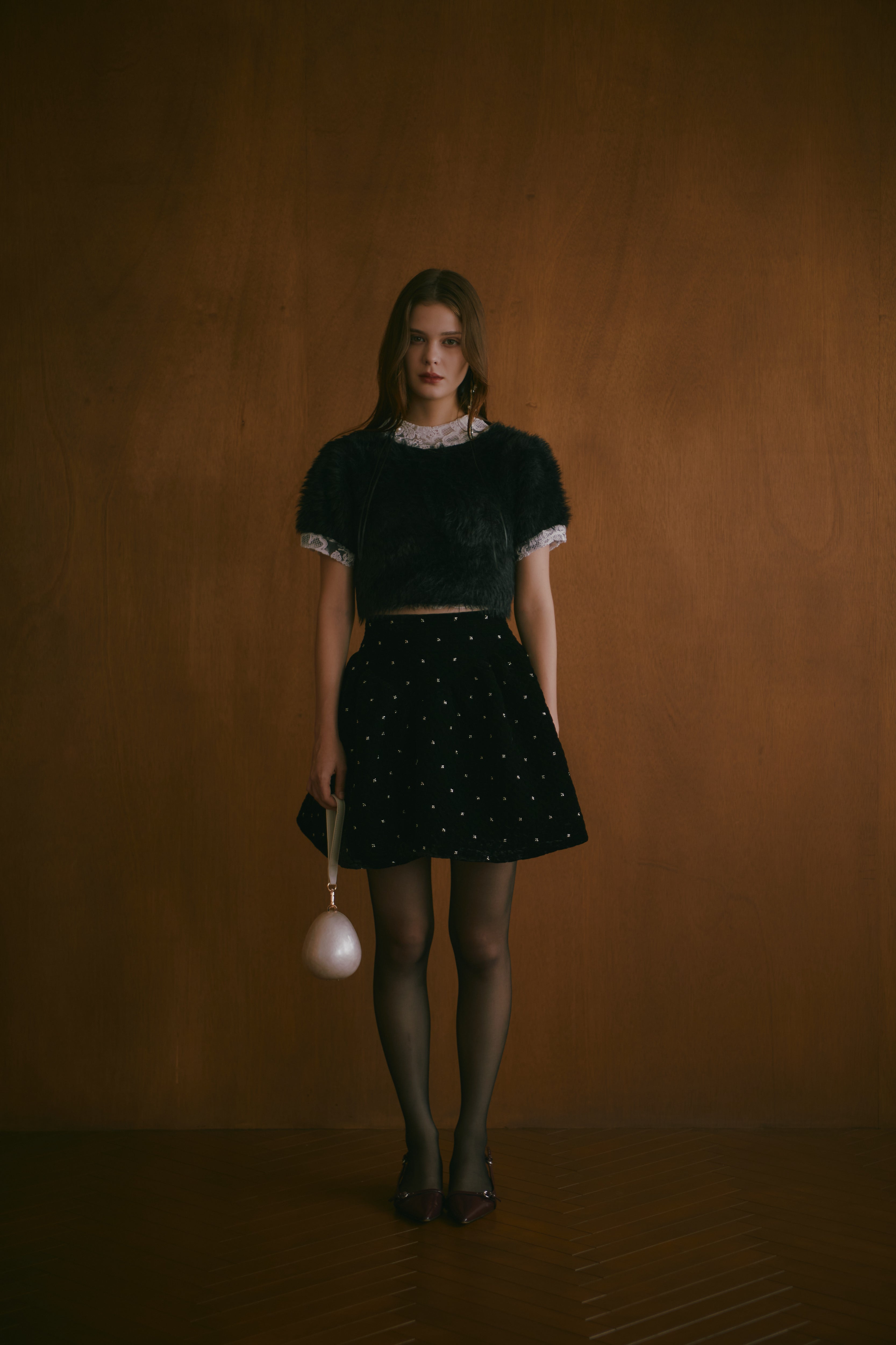 ecmile エクミール VELVET BEADS SKIRT VELVET BEADS SKIRT