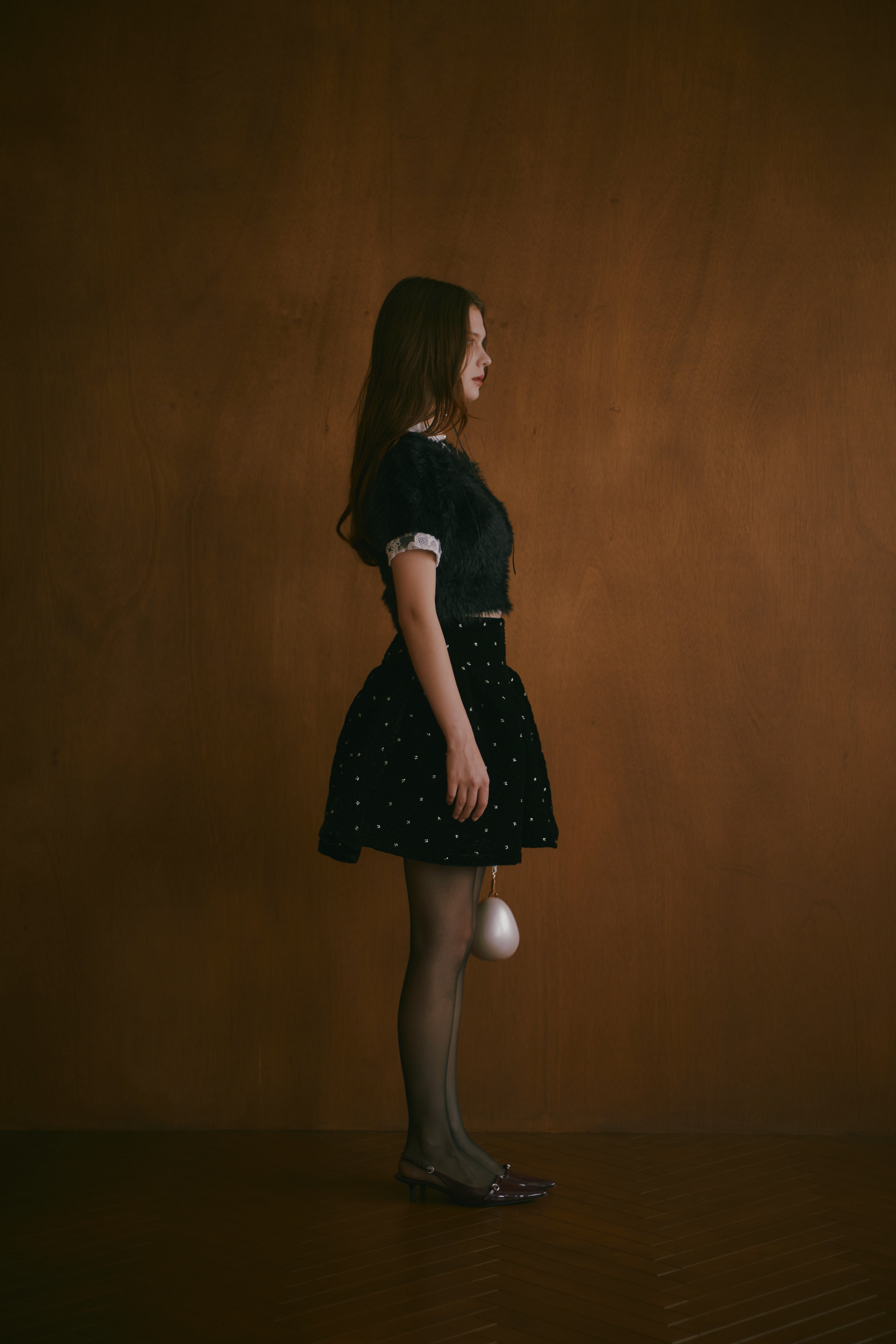 ecmile エクミール VELVET BEADS SKIRT VELVET BEADS SKIRT