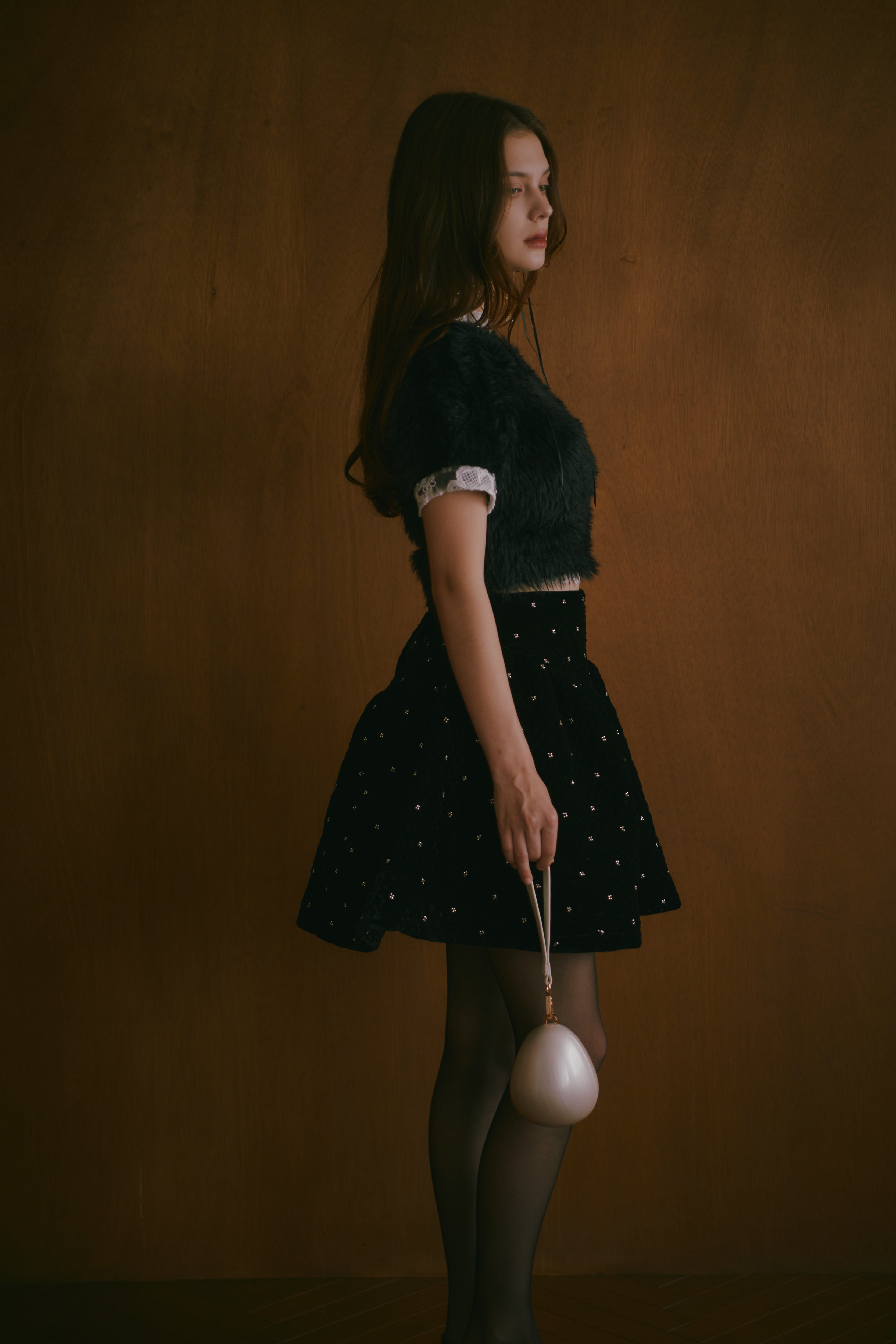 ecmile エクミール VELVET BEADS SKIRT VELVET BEADS SKIRT