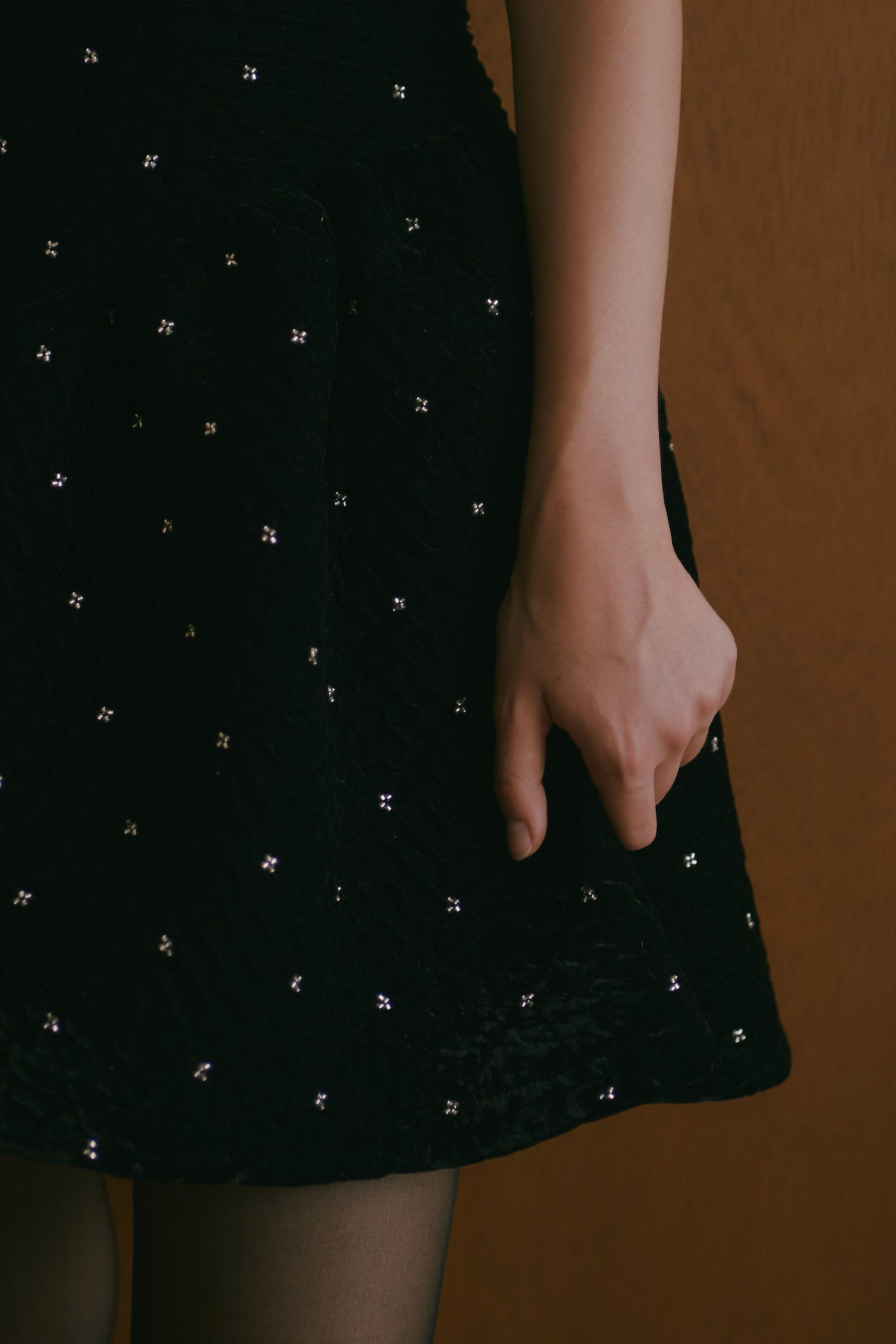 VELVET BEADS SKIRT