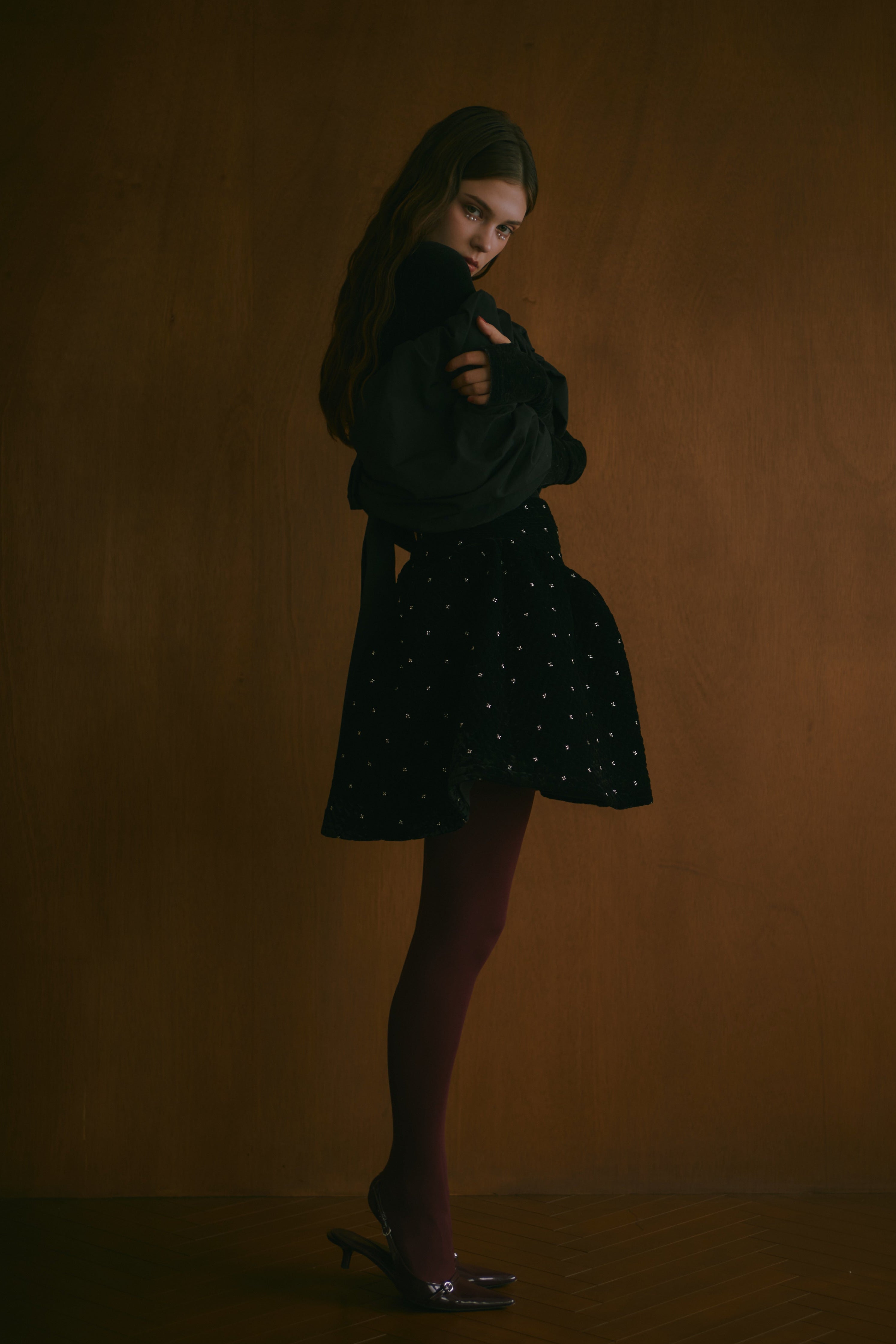 VELVET BEADS SKIRT